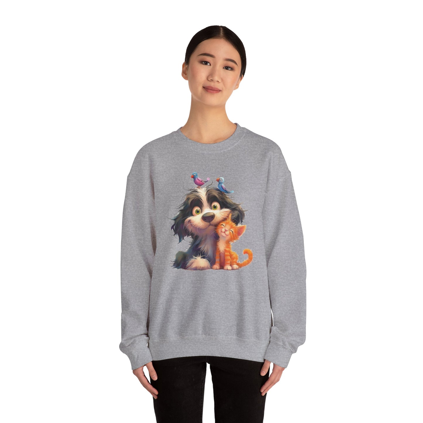 Cozy Pet Lovers Sweatshirt, Cute Animal Crewneck, Gift for Cat Dog Mom, Funny Pet Sweatshirt, Relaxed Fit Unisex Top