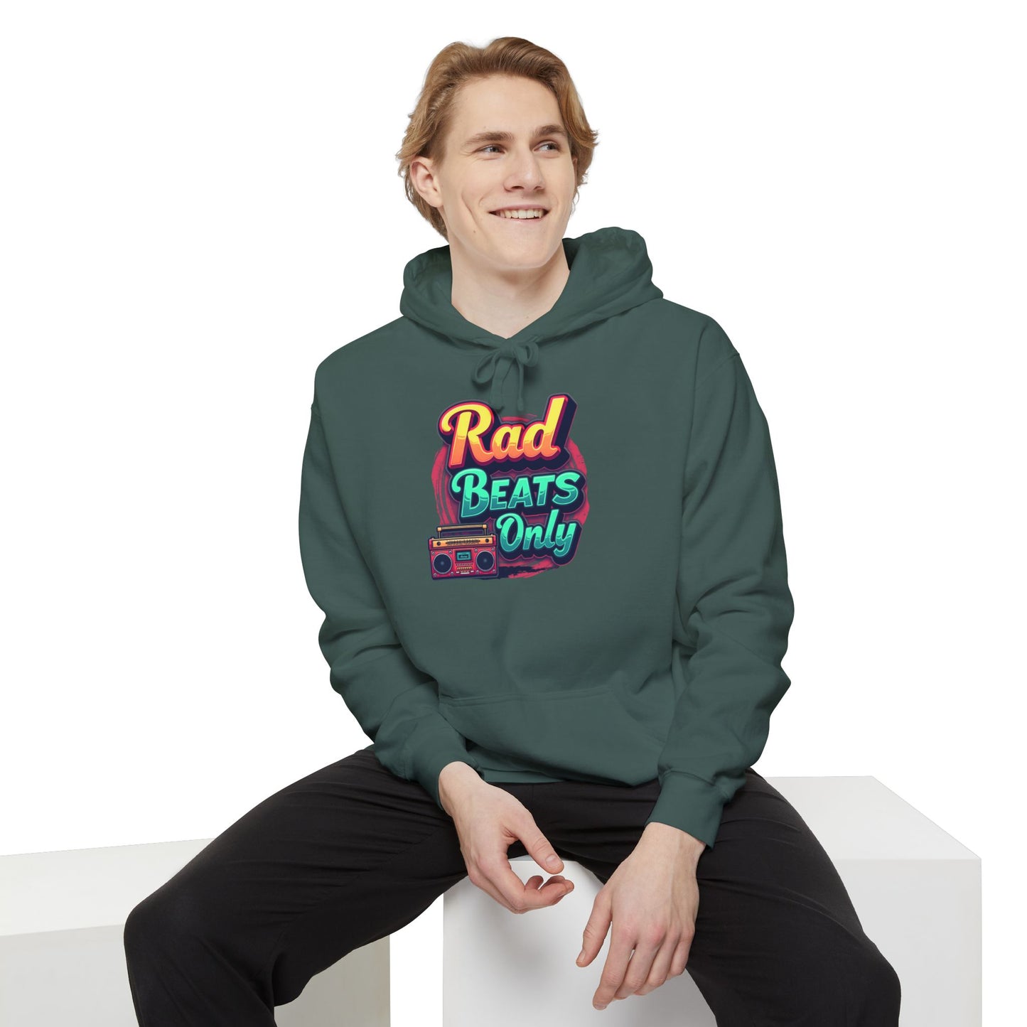 Rad Beats Unisex Hoodie, Music Lover Gift, Fun Retro Apparel, Unique Streetwear, Perfect for Casual Outfits