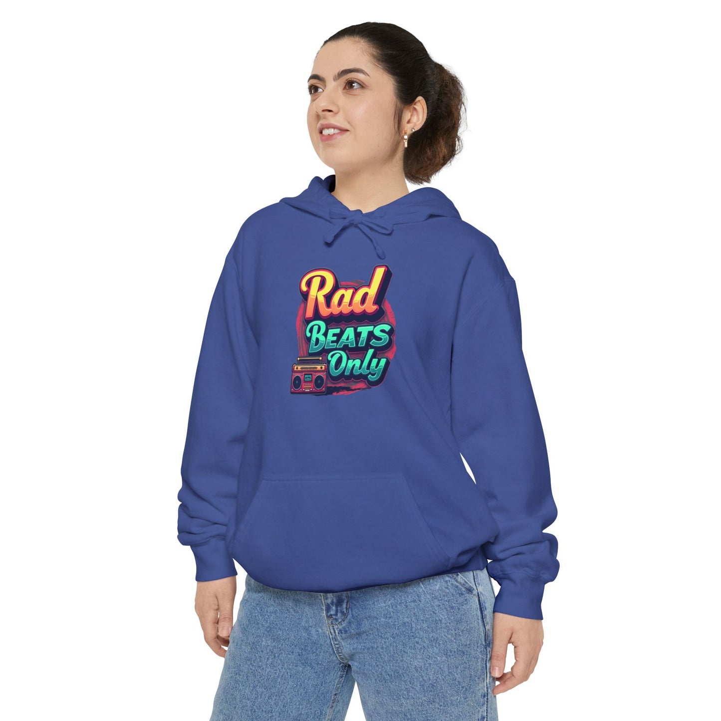 Rad Beats Unisex Hoodie, Music Lover Gift, Fun Retro Apparel, Unique Streetwear, Perfect for Casual Outfits