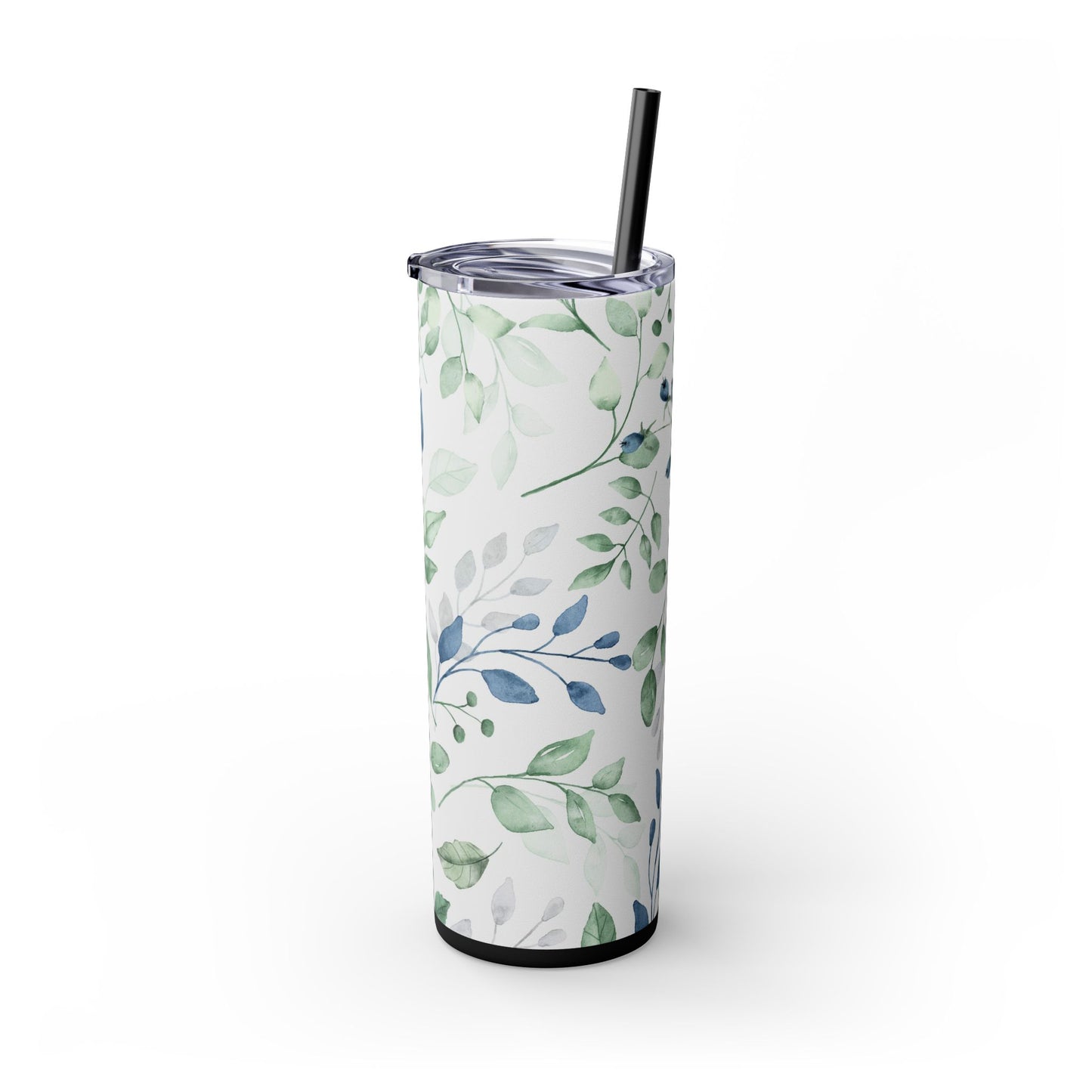 Floral Skinny Tumbler, 20oz Stainless Steel Travel Mug, Eco-Friendly Drinkware, Gift for Her, Summer Hydration, Botanical Design