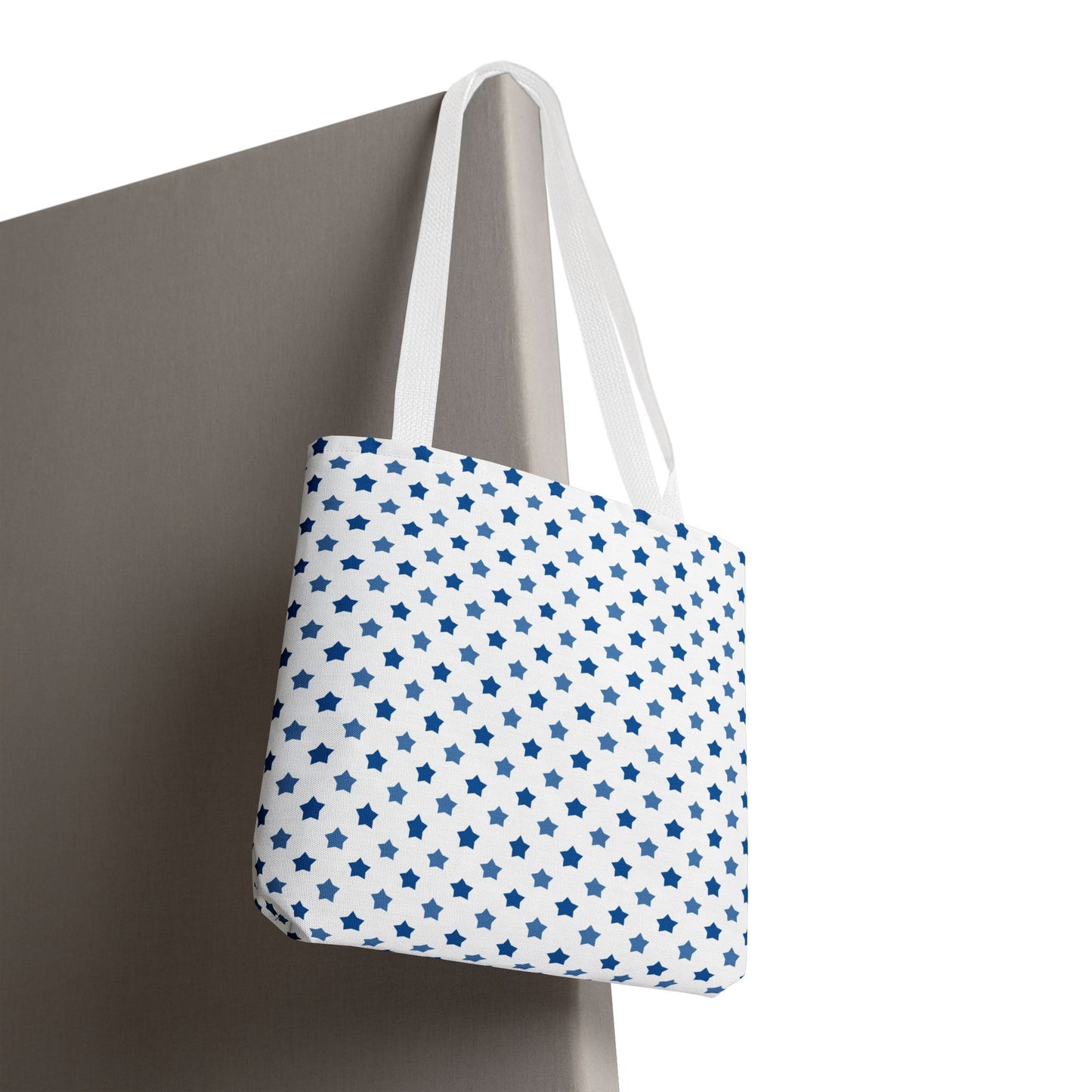 Blue Star Pattern Tote Bag, Stylish Reusable Tote, Shopping Bag, Beach Bag, Gift for Her, Eco-Friendly Accessories