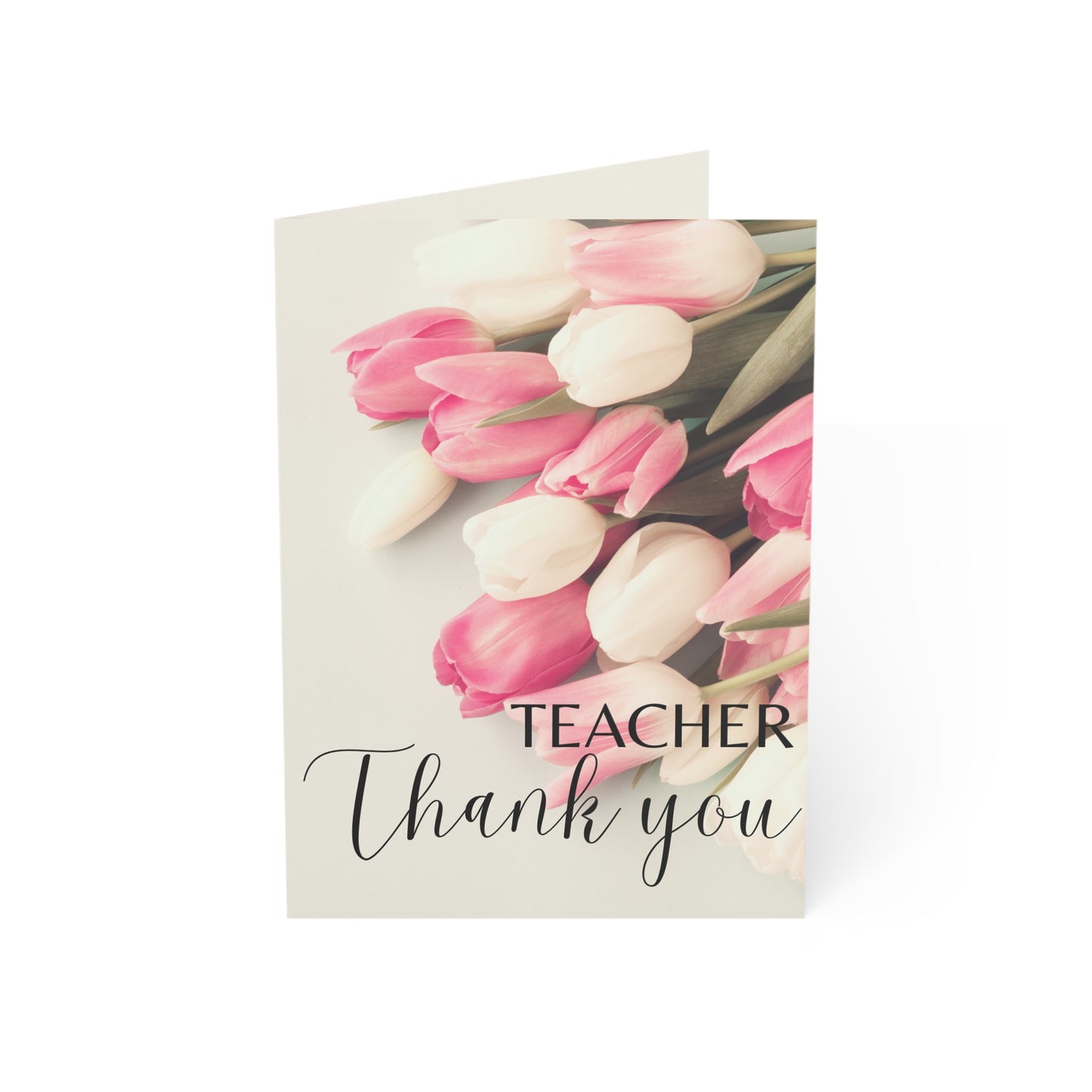 Floral Teacher Thank You Greeting Cards, 1-50 Pack, Appreciation Card Set, Birthday Cards, Note Cards