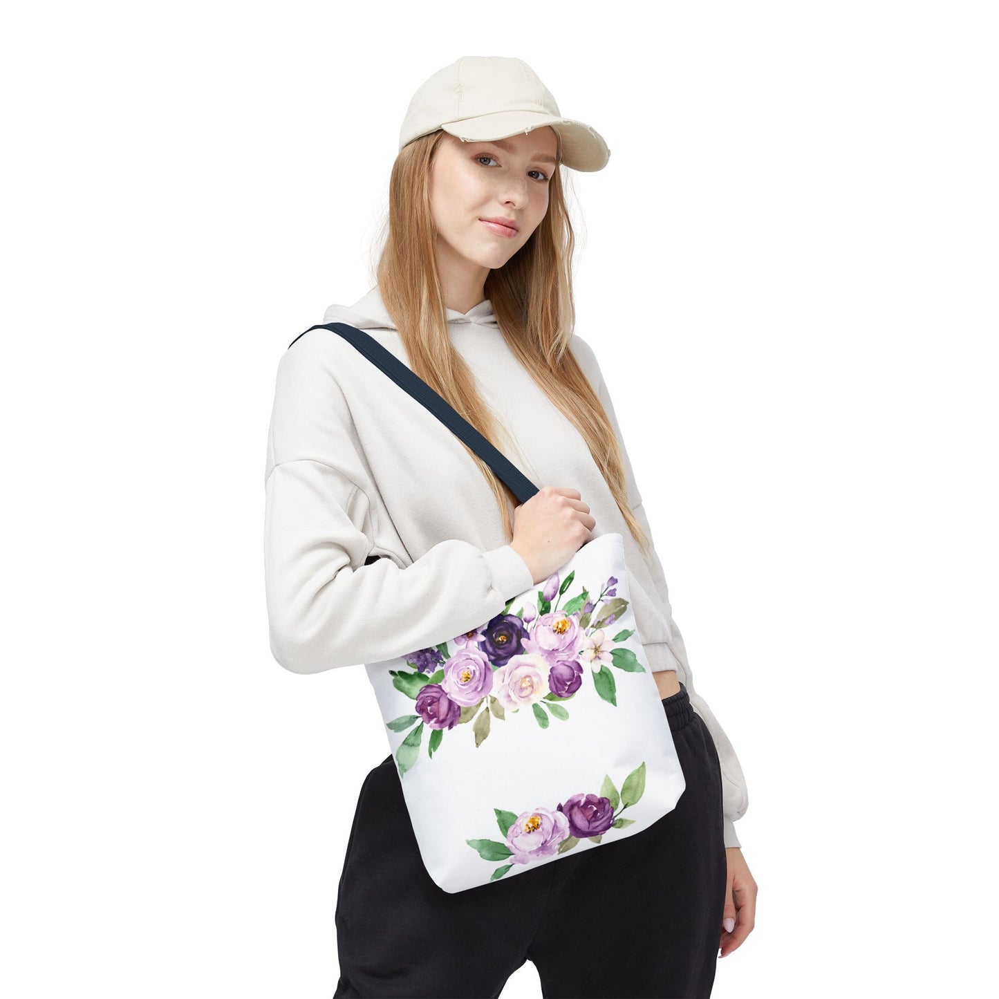 Floral Tote Bag, Stylish Market Bag, Spring Gift, Eco-Friendly Shopping Bag, Flower Print, Birthday Present, Lightweight Carryall