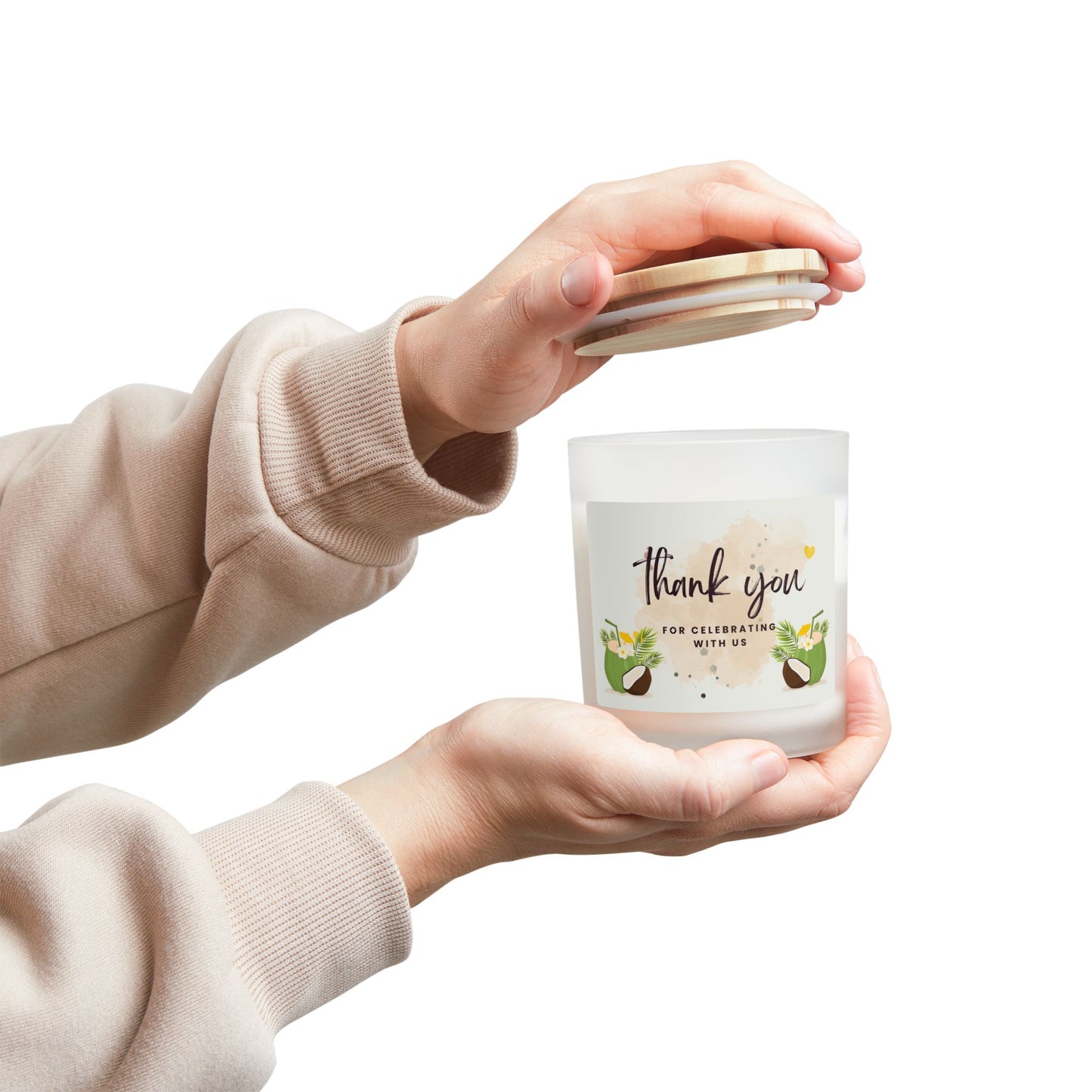 Personalized Thank You Candle - Frosted Glass 11oz