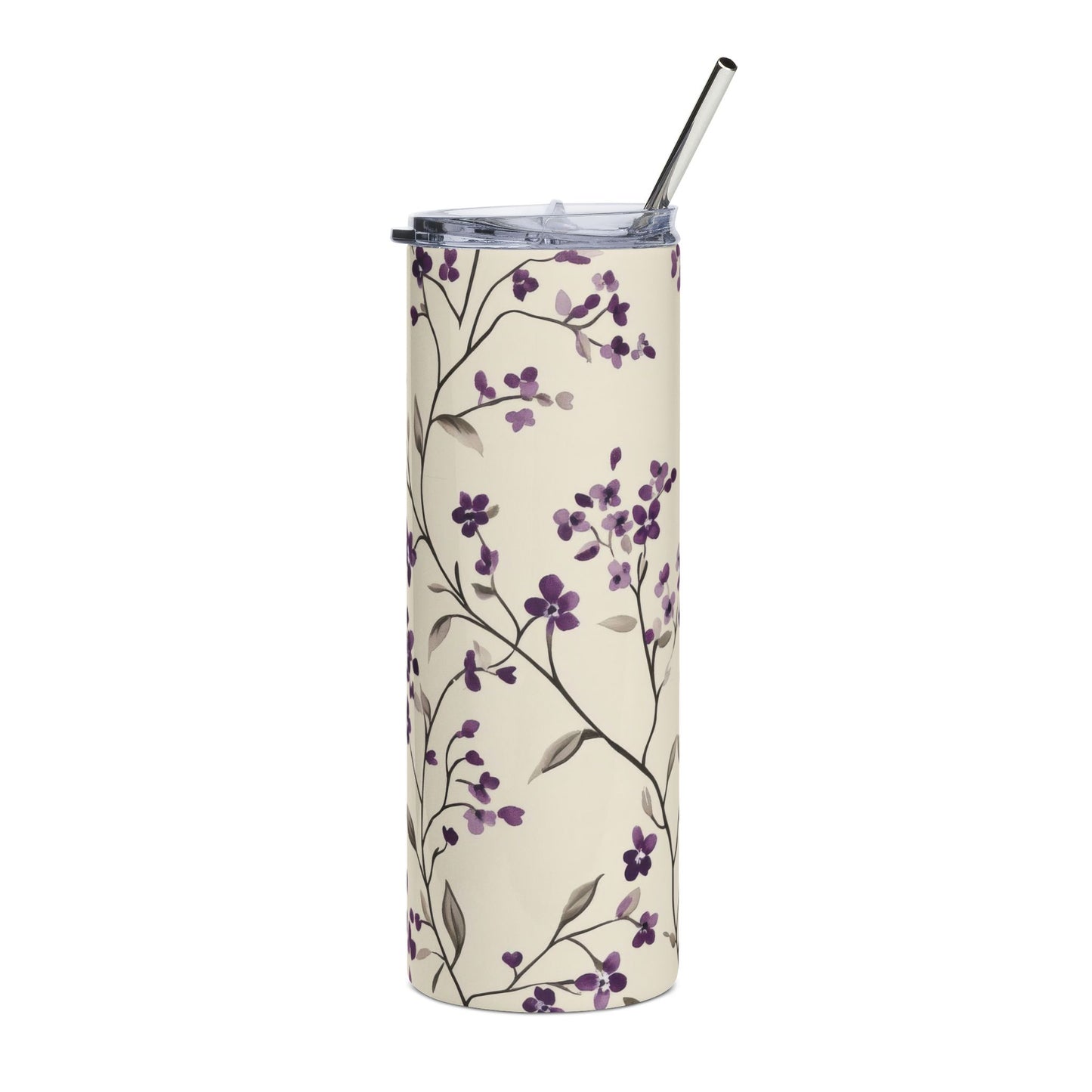 Floral Stainless Steel Tumbler | Elegant Travel Mug | Insulated Drink Container | Gift for Her | Eco-Friendly Beverage Cup