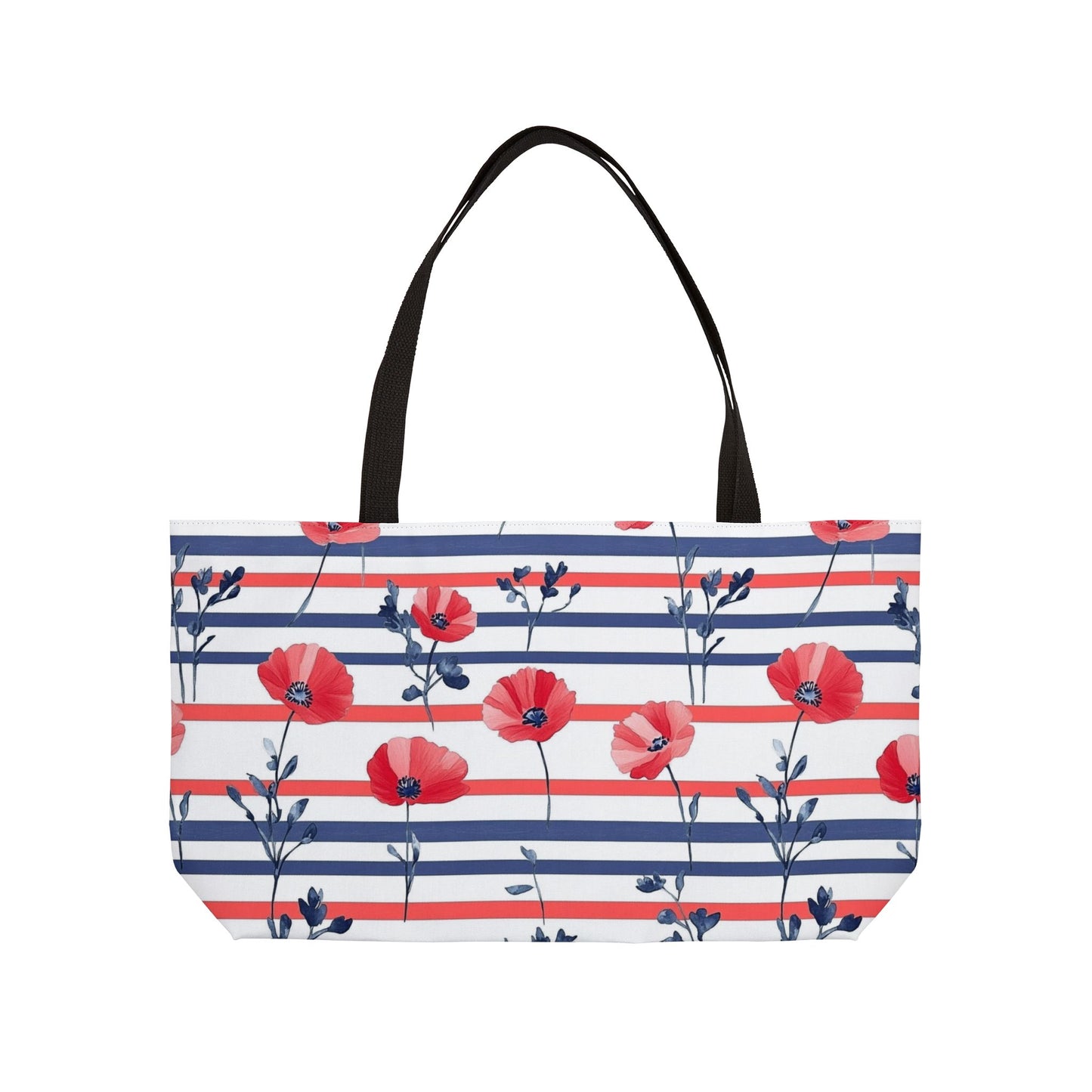 Floral Striped Weekender Tote Bag for Weekend Getaways, Travel Bag, Beach Bag, Stylish Tote, Summer Essentials