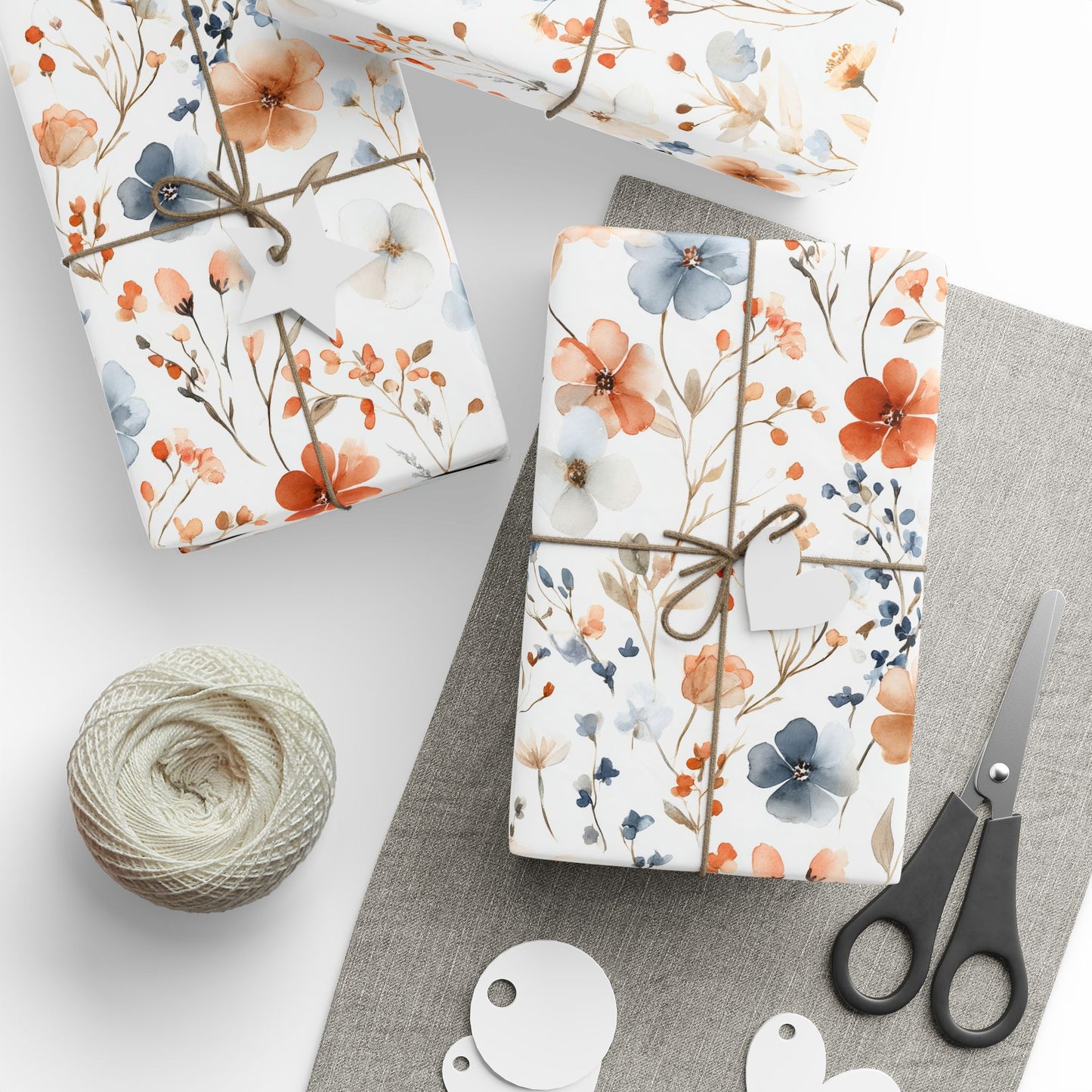 Floral Wrapping Paper, Gift Wrap, Holiday Wrap, Birthday Present, Eco-Friendly Decorations
