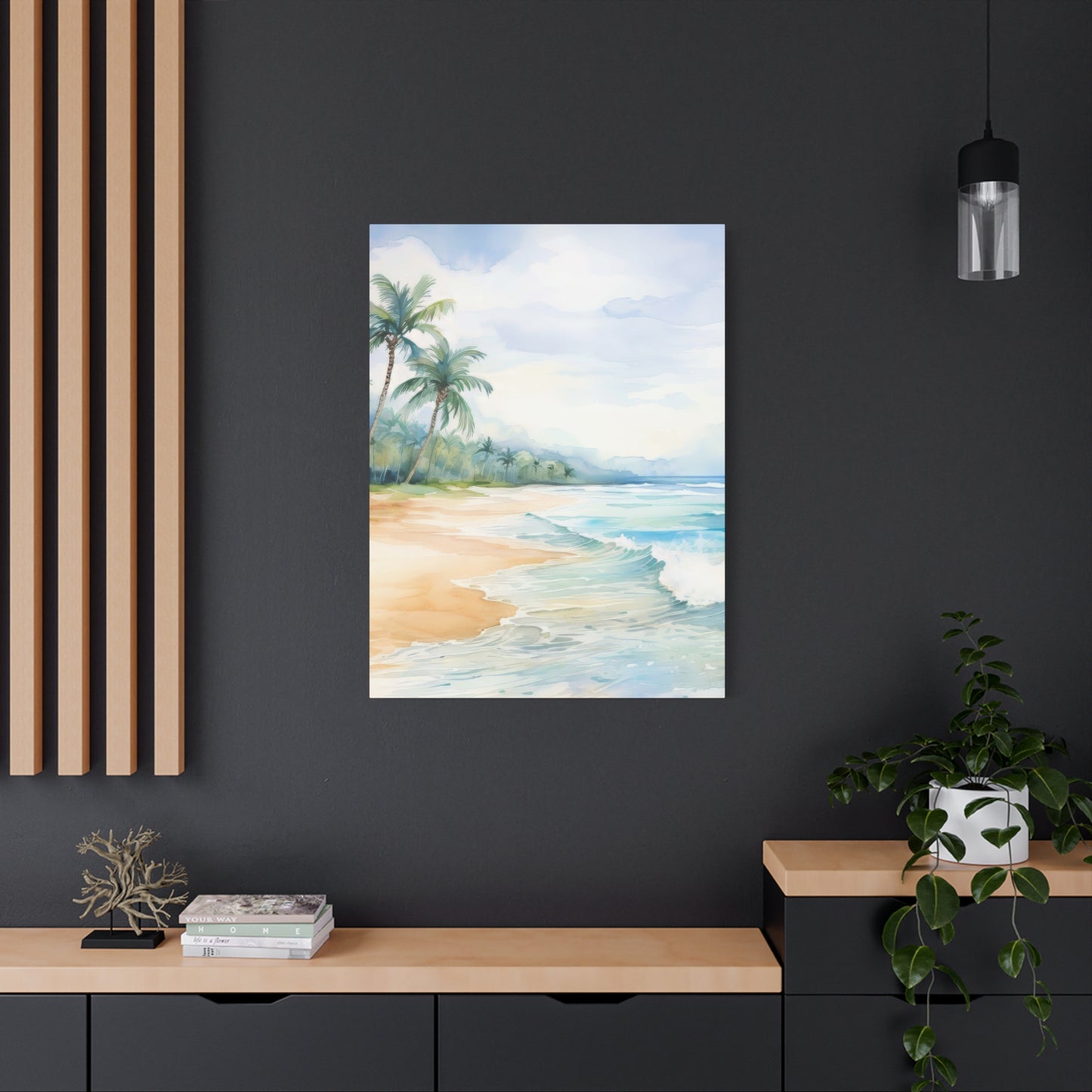 Beach Vibes Wall Art, Coastal Canvas Print, Tropical Decor, Ocean Scene Artwork, Home Decor, Gift for Beach Lovers, Summer Wall Art