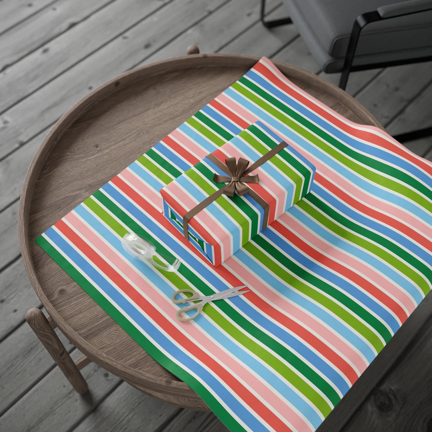 Colorful Striped Wrapping Paper, Gift Wrap for Birthdays, Holidays, Baby Showers, Eco-Friendly, Creative Gifting, Versatile Use