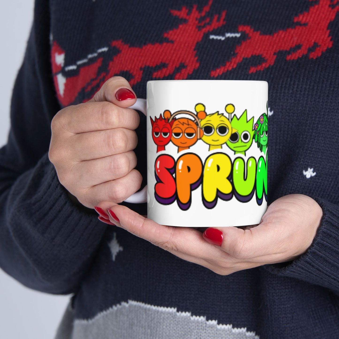 Fun Colorful Sprunki Ceramic Coffee Mug - Perfect Gift for Kids and Gamers