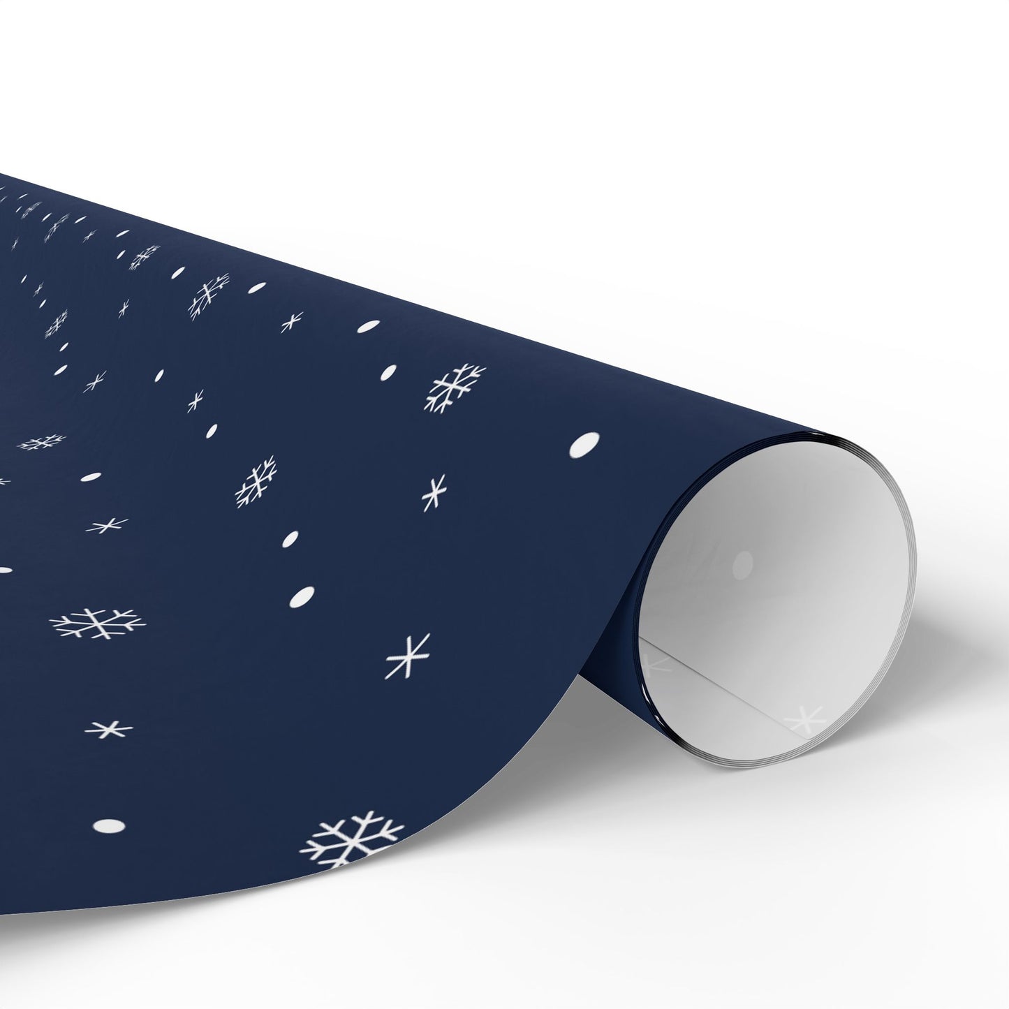 Navy Blue Snowflake Wrapping Paper, Festive Gift Wrap for Holidays, Christmas, Birthday, Winter Celebration, Eco-friendly Decorative Paper