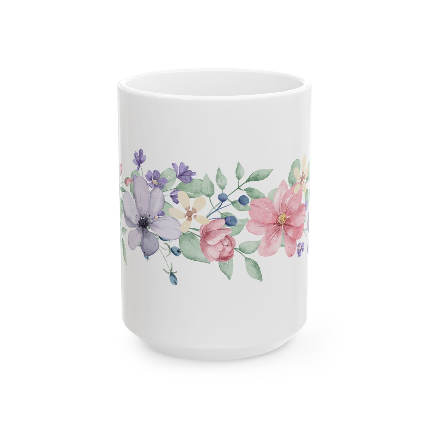 Floral Ceramic Mug - Botanical Coffee Cup, Flower Tea Mug, Gift for Her, Spring Decor, Mother's Day Present