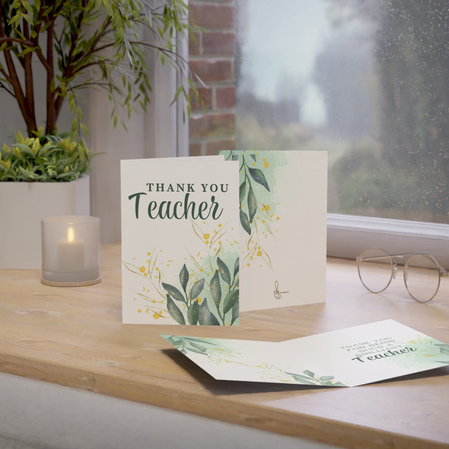Thank You Teacher Greeting Cards Set | Floral Cards, Teacher Appreciation, Thank You Notes, Classroom Gifts, Stationery