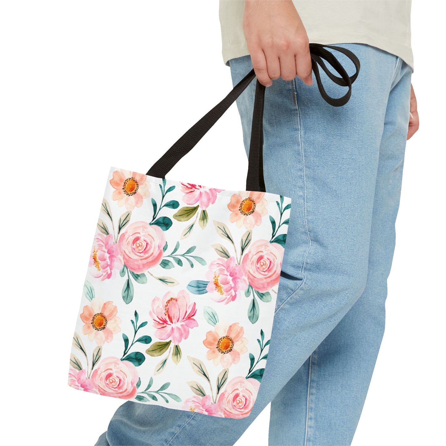 Floral Print Tote Bag, Stylish Shopping, Eco-Friendly Gift, Beach Bag, Floral Tote, Everyday Carryall