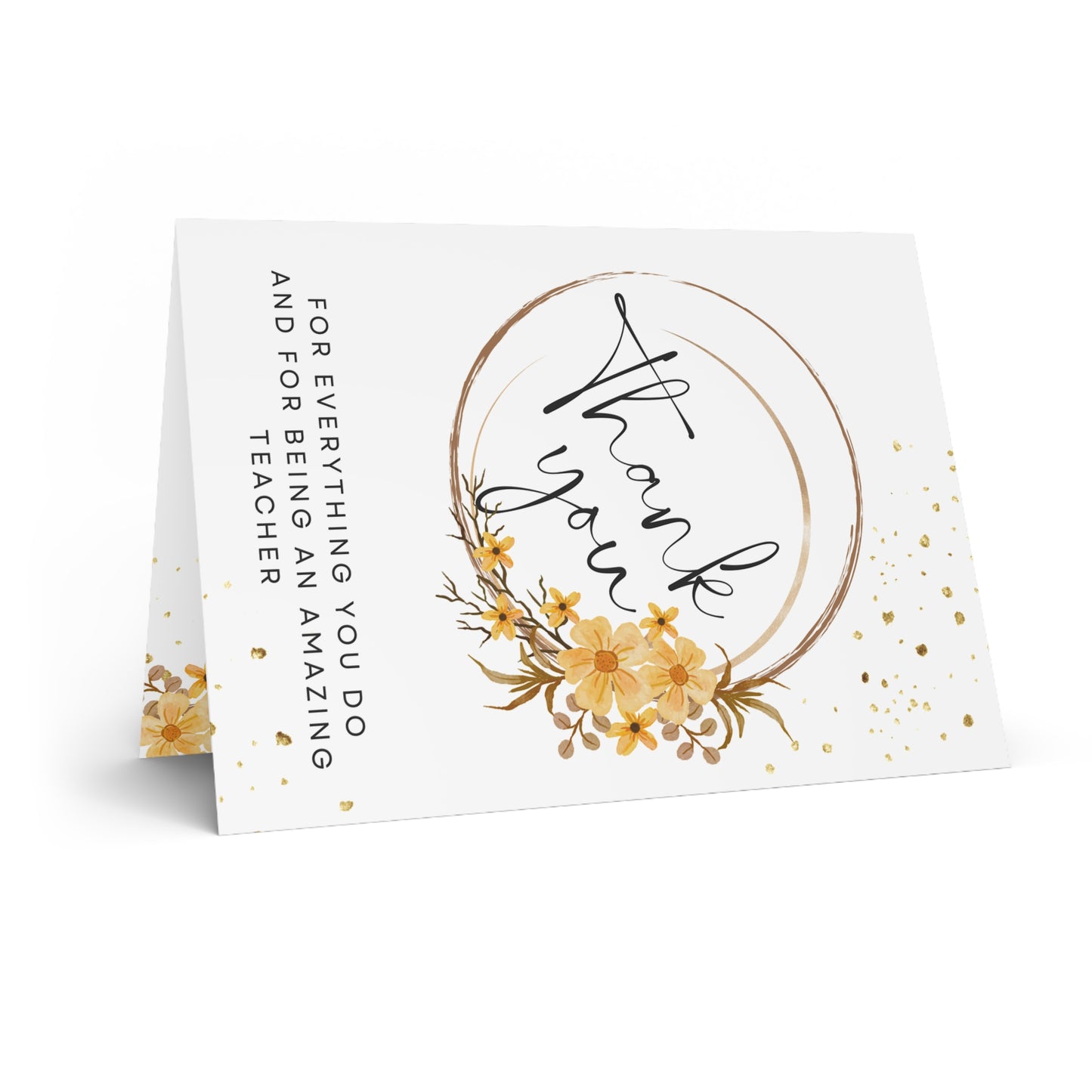 Elegant Thank You Greeting Cards for Teachers, Appreciation Notes, Teacher Gifts, Thank You Cards, Floral Design