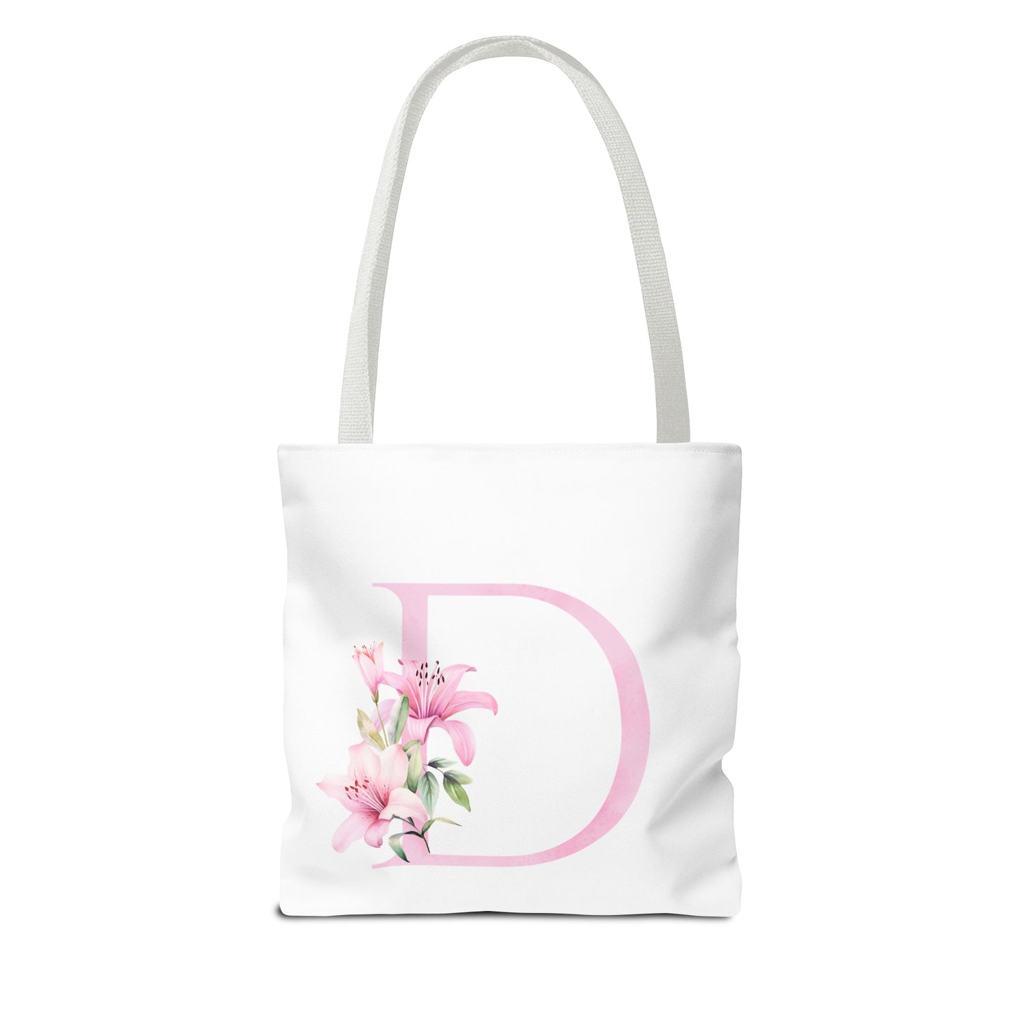 Personalized Floral Tote Bag, Custom Initial Tote, Eco-Friendly Shopping Bag, Gift for Her, Monogrammed Bag