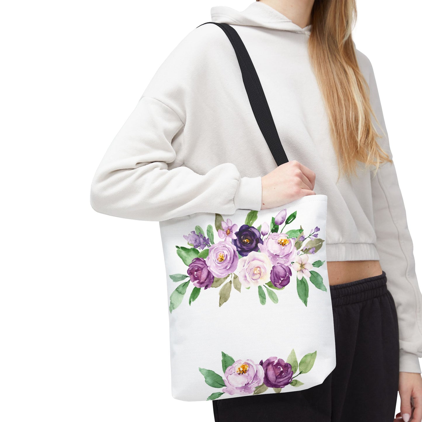 Floral Tote Bag, Stylish Market Bag, Spring Gift, Eco-Friendly Shopping Bag, Flower Print, Birthday Present, Lightweight Carryall