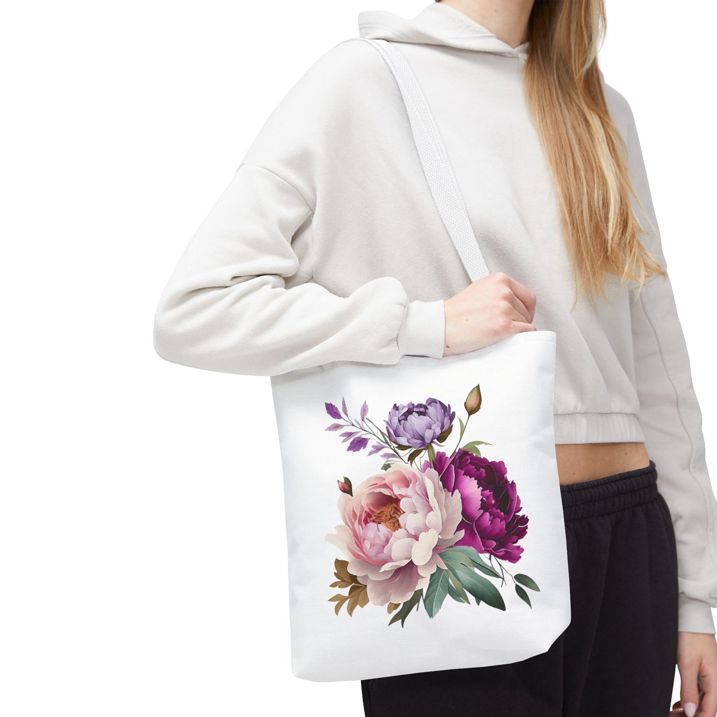 Floral Tote Bag, Botanical Shopping Tote, Eco-Friendly Grocery Bag, Chic Floral Purse, Mother's Day Gift, Spring Floral Carryall