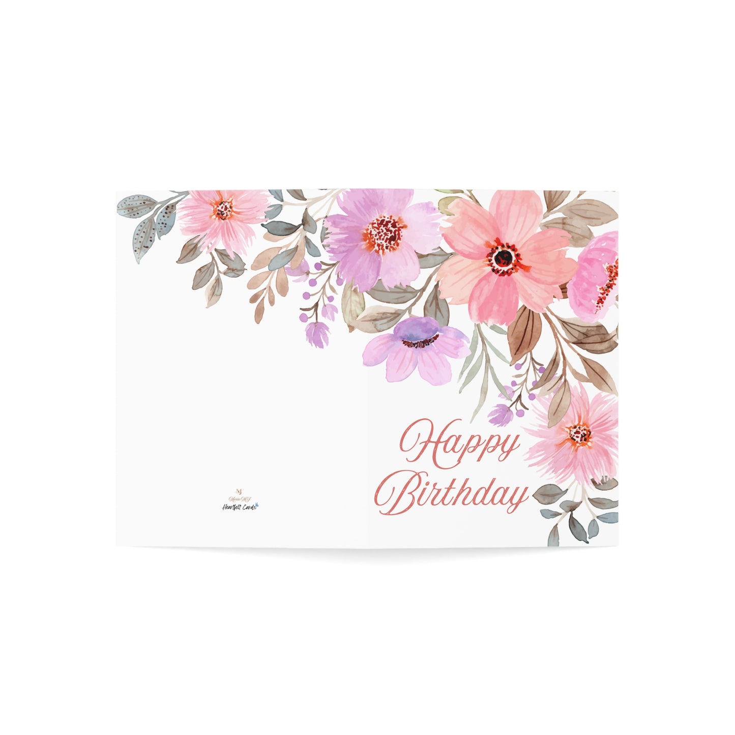 Floral Birthday Greeting Cards Set - 1, 10, 30, or 50pcs