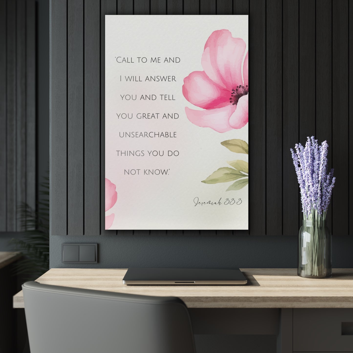 Floral Acrylic Print Wall Art, Inspirational Home Decor, Gift for Her, Modern Wall Art, Motivational Quote Print
