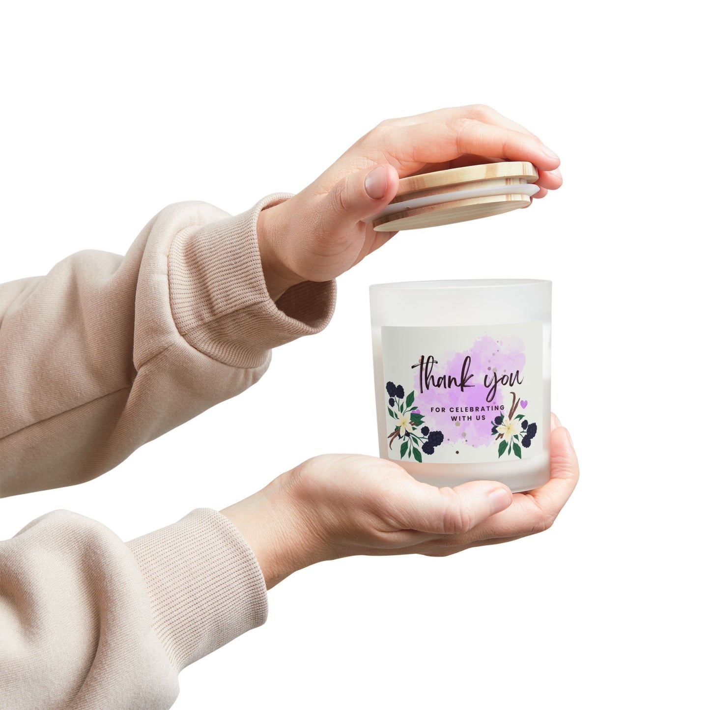 Personalized Thank You Candle - Frosted Glass 11oz