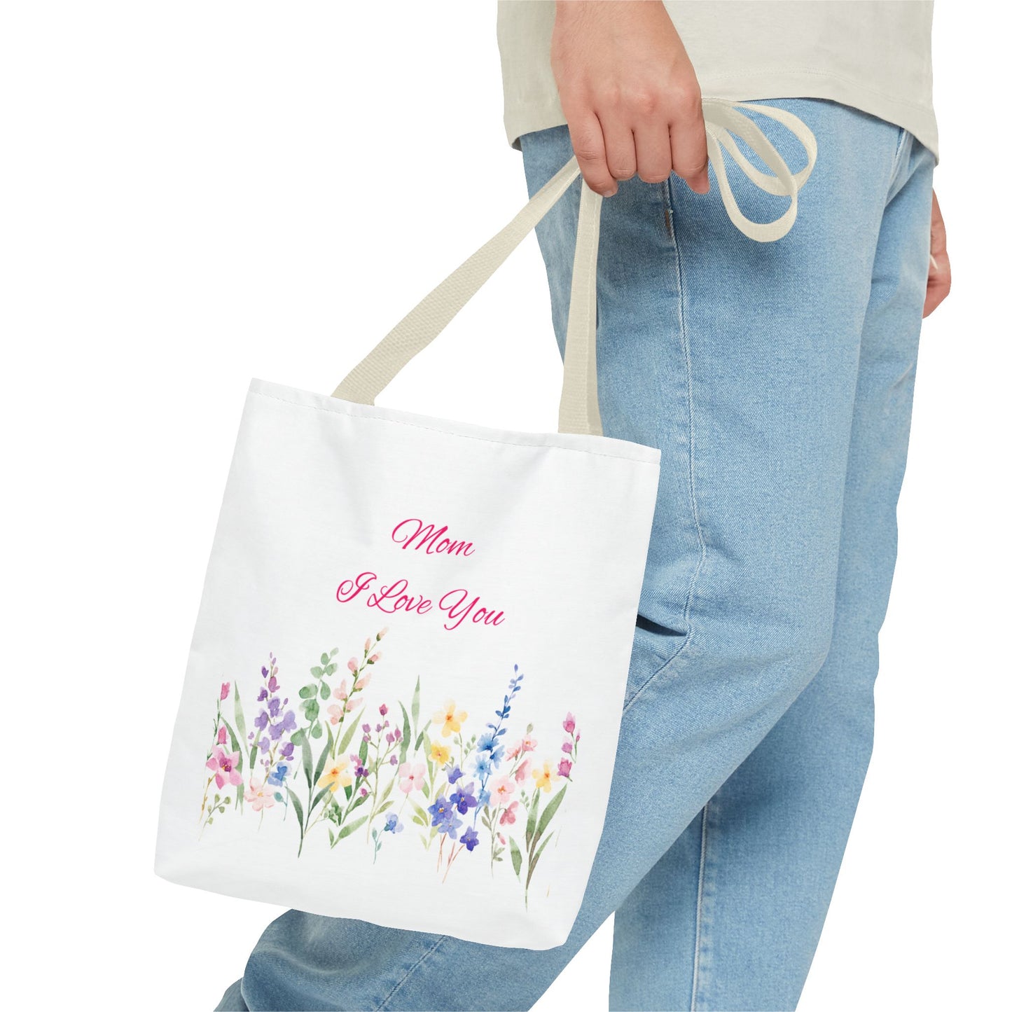 Floral Tote Bag for Moms, Mother's Day Gift, Reusable Shopping Bag, Elegant Floral Design, Eco-Friendly Mom Purse, Daily Use Bag
