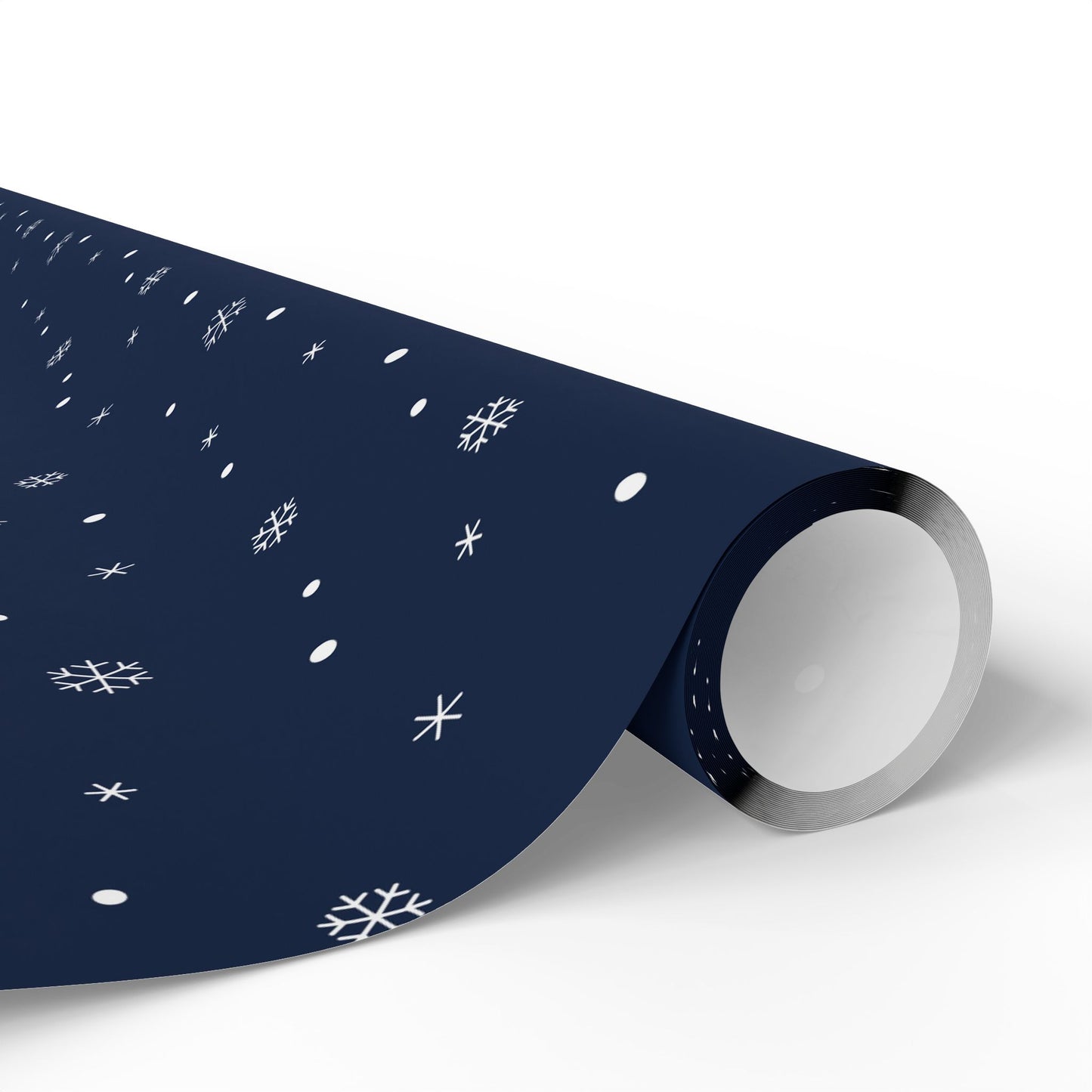 Navy Blue Snowflake Wrapping Paper, Festive Gift Wrap for Holidays, Christmas, Birthday, Winter Celebration, Eco-friendly Decorative Paper