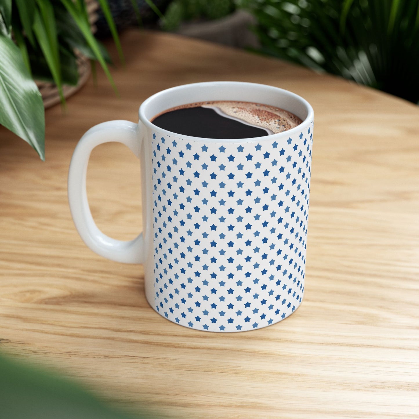 Starry Blue Ceramic Mug, Cute Coffee Cup, Gift for Her, Birthday Gift, Cozy Home Decor, Inspirational Drinkware