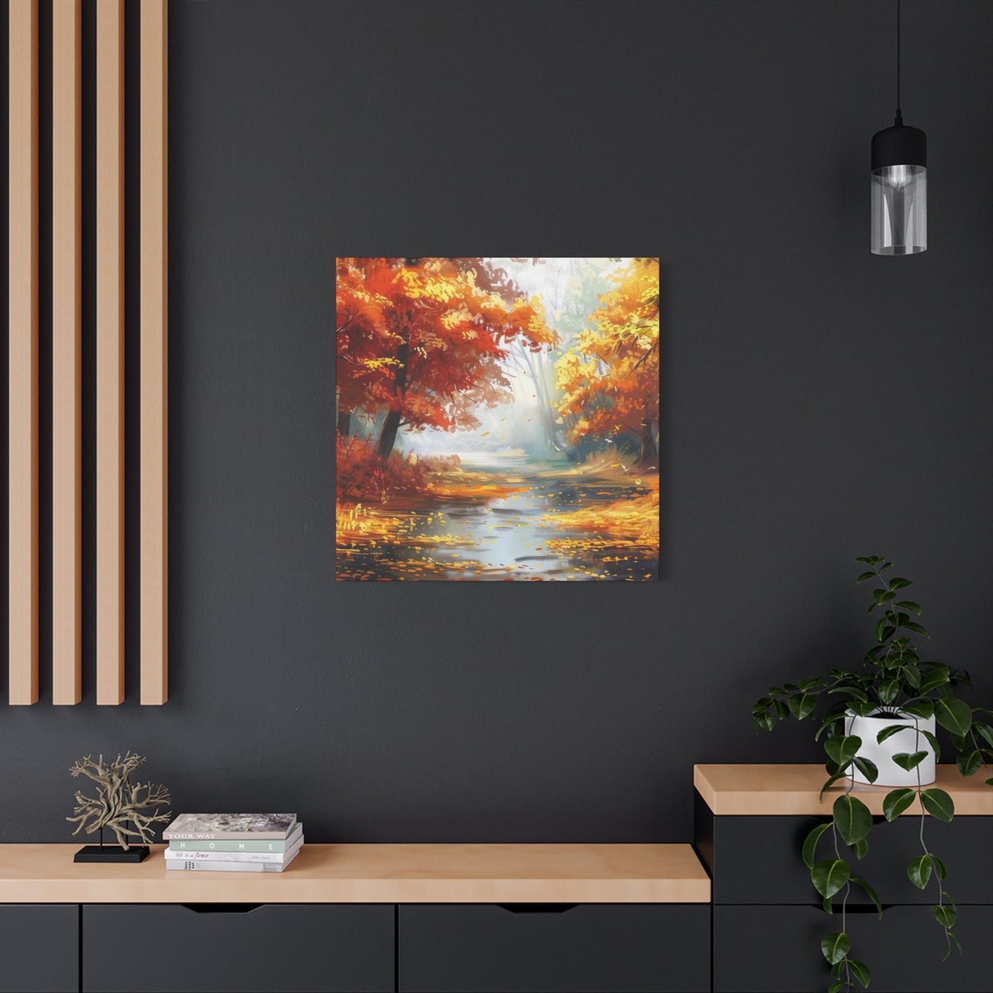 Autumn Serenity Canvas Art, Fall Decor, Nature Wall Art, Seasonal Home Decoration, Cozy Living Room Art