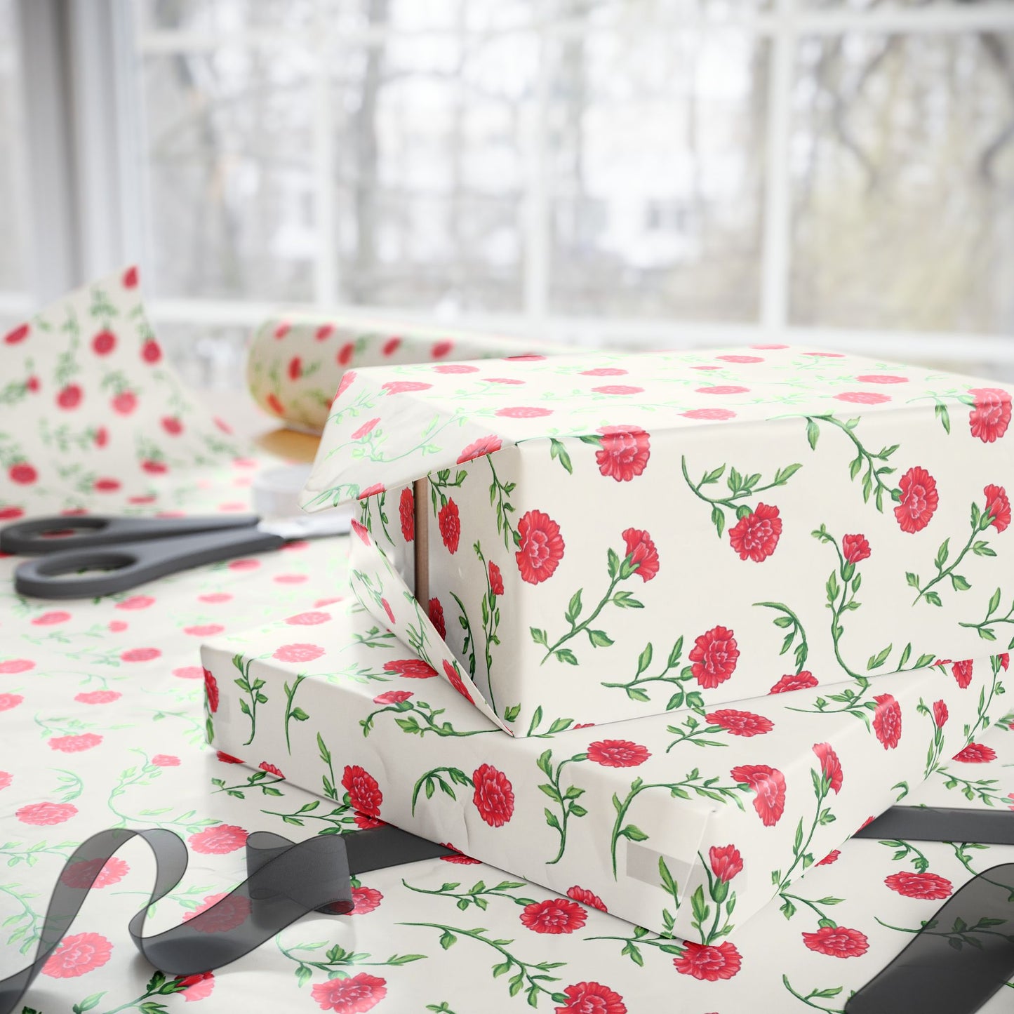 Floral Wrapping Paper Rolls, Gift Wrap for Birthdays, Holidays, Weddings, Special Occasions, Eco-Friendly, Decorative Gift Wrap