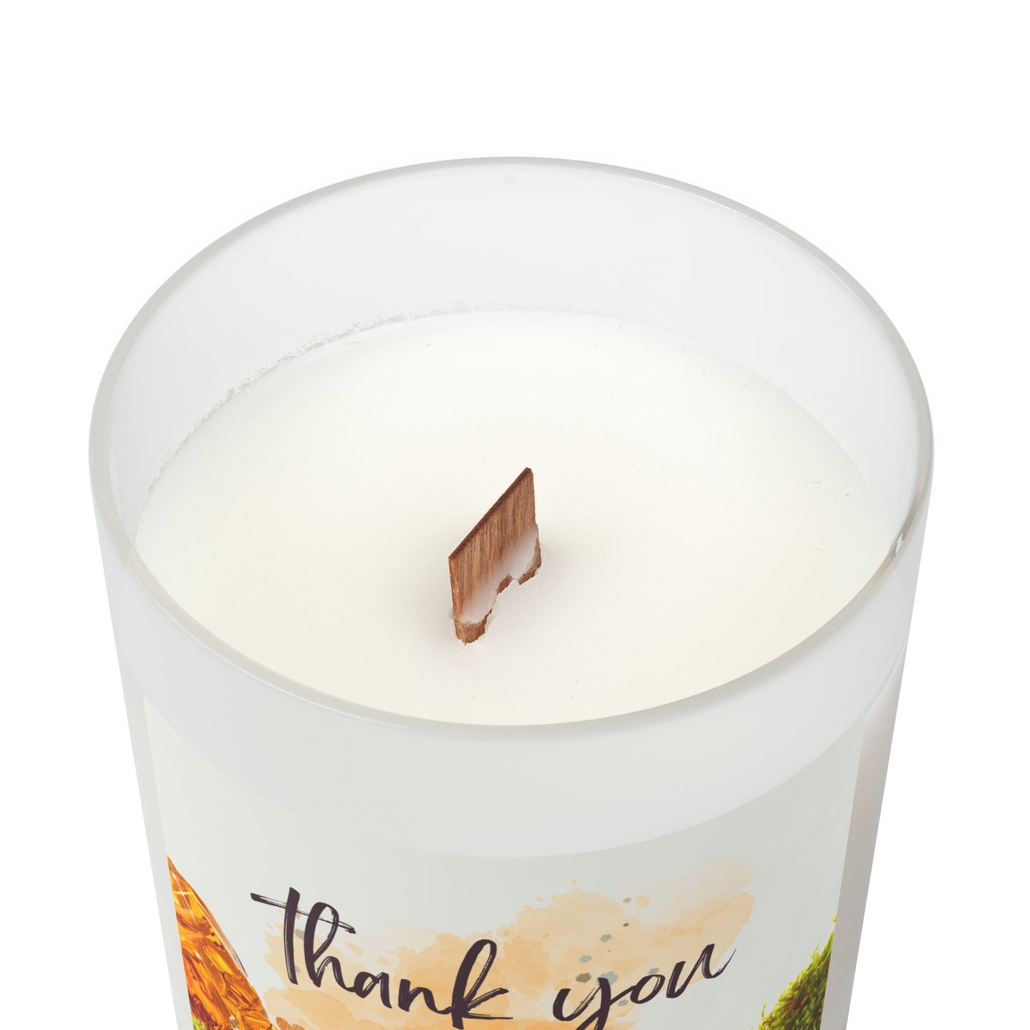 Personalized Thank You Candle - Frosted Glass 11oz