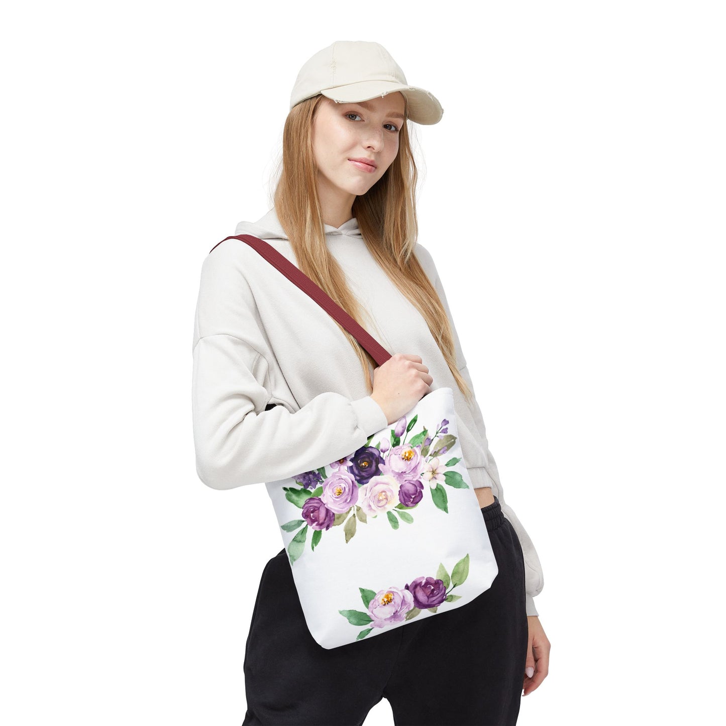 Floral Tote Bag, Stylish Market Bag, Spring Gift, Eco-Friendly Shopping Bag, Flower Print, Birthday Present, Lightweight Carryall