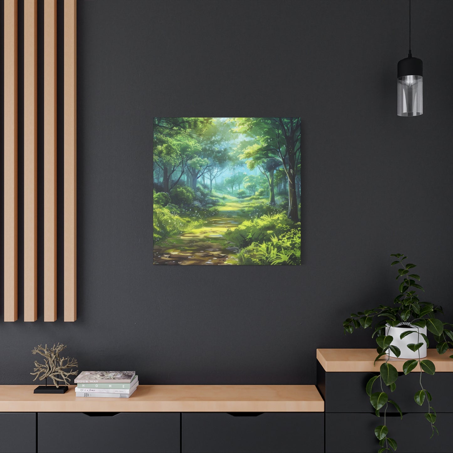 Serene Forest Canvas Print, Nature Wall Art, Home Decor, Gift for Nature Lovers, Eco-Friendly Artwork, Meditation Decoration