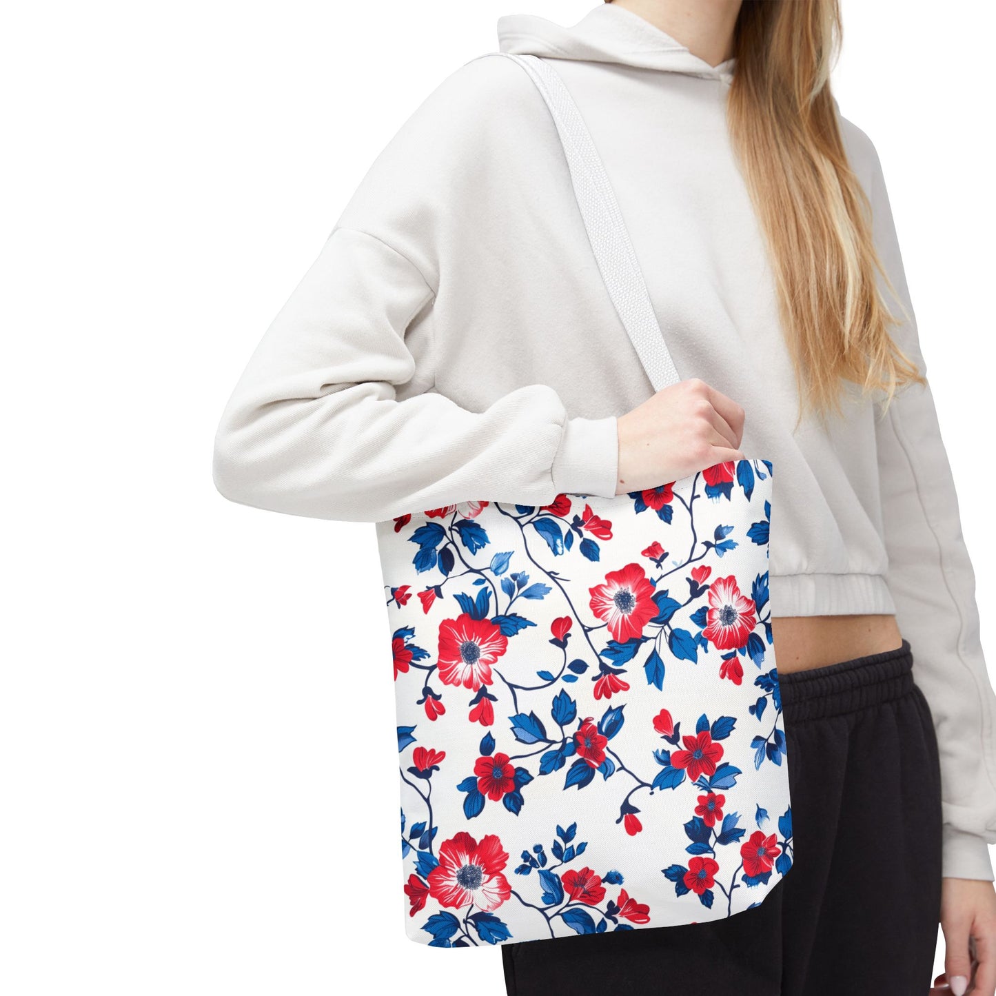 Floral Print Tote Bag, Perfect for Everyday Use, Shopping, Beach Days, Mother’s Day Gift, Eco-Friendly Carryall