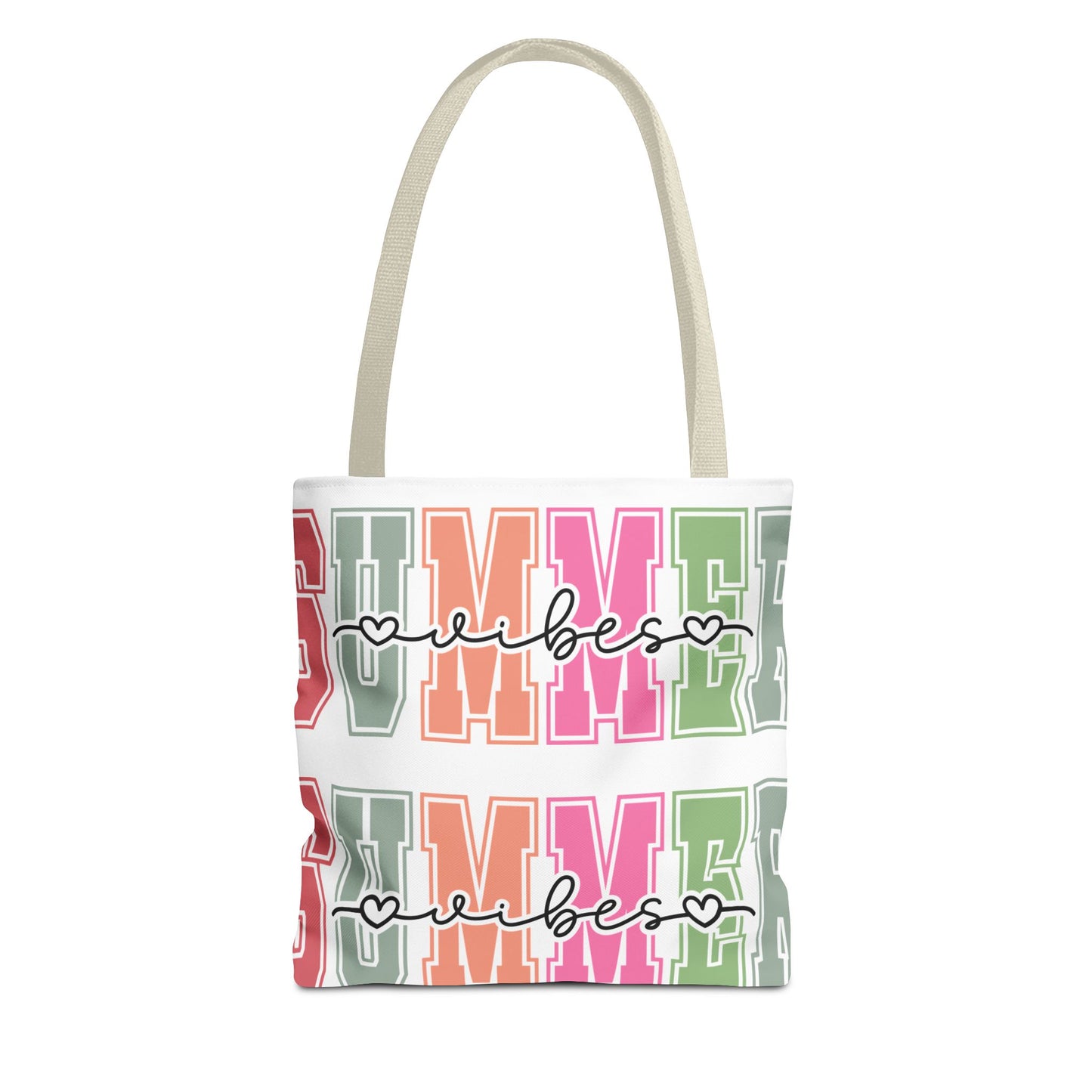 Colorful Summer Vibes Tote Bag, Beach Bag, Shopping Tote, Eco-Friendly Carryall, Vacation Essentials