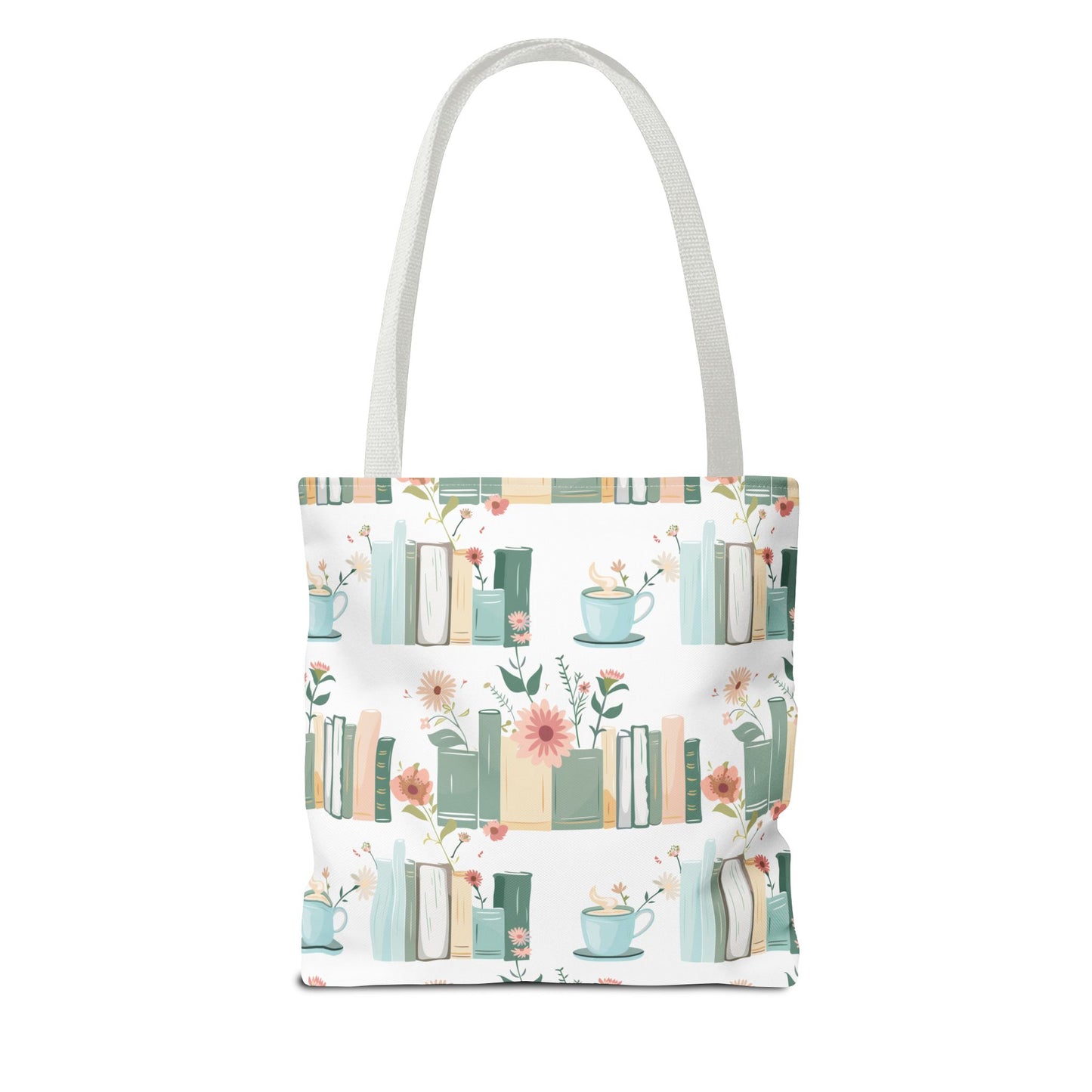Book Lovers Floral Tote Bag, Eco-Friendly Shopping Bag, Library Tote, Gift for Readers, Canvas Handbag, Botanical Design