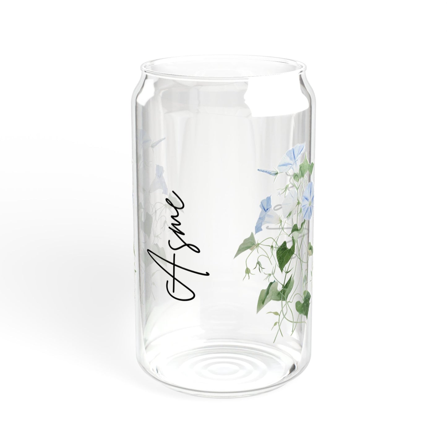 Floral Sipper Glass | 16oz Botanical Drinkware, Eco-Friendly Cup, Reusable Beverage Container, Perfect Gift for Nature Lovers