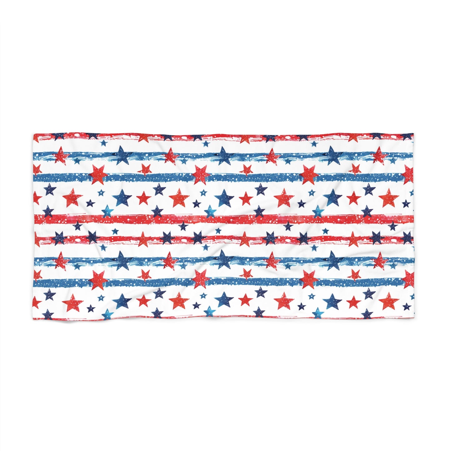 Patriotic Beach Towel, Star Pattern Summer Towel, Poolside Essential, July 4th Gift, Outdoor Picnic Accessory
