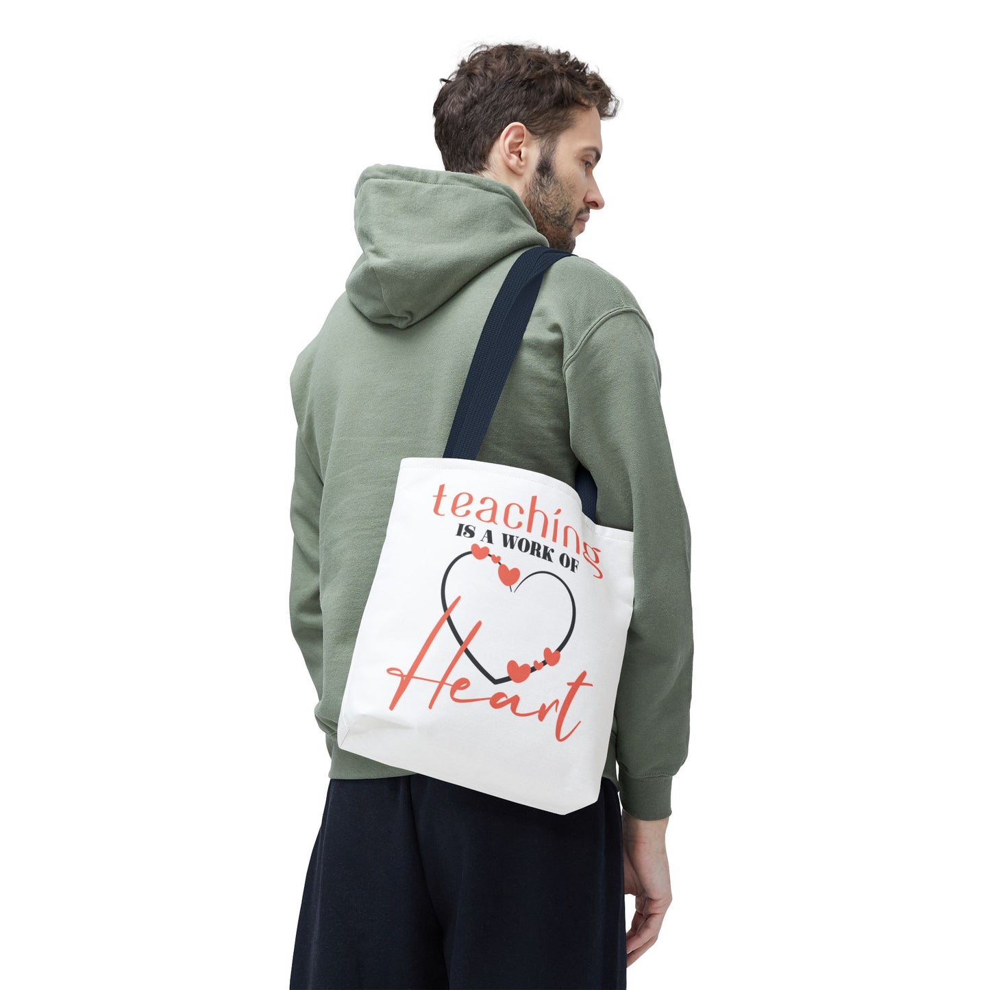 Teaching Tote Bag – A Work of Heart, Perfect for Teachers, Back to School, Classroom Essentials, Gift for Educators, Eco-Friendly Tote