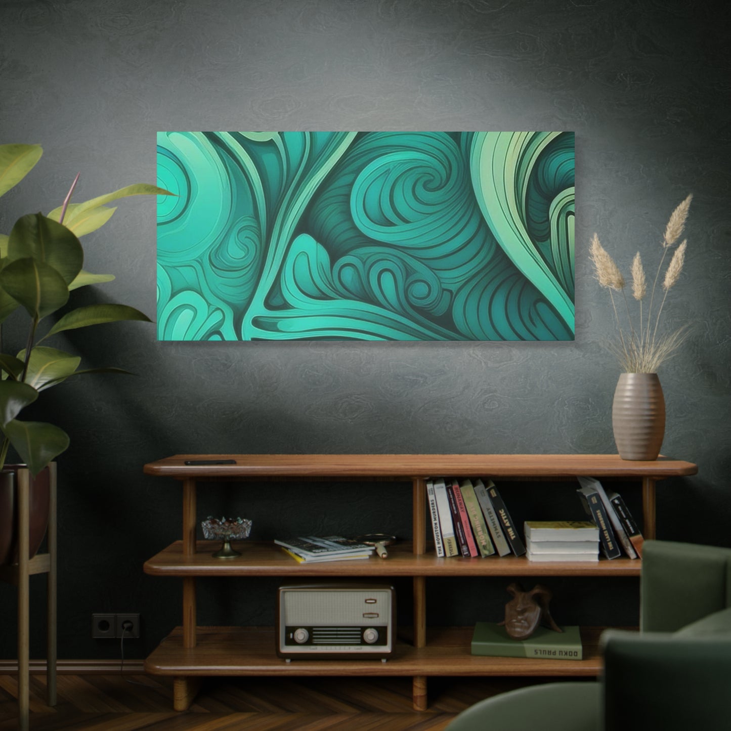 Artistic Stretched Canvas Wall Art, Modern Home Décor, Abstract Swirl Design, Living Room Decoration, Unique Gift for Art Lovers