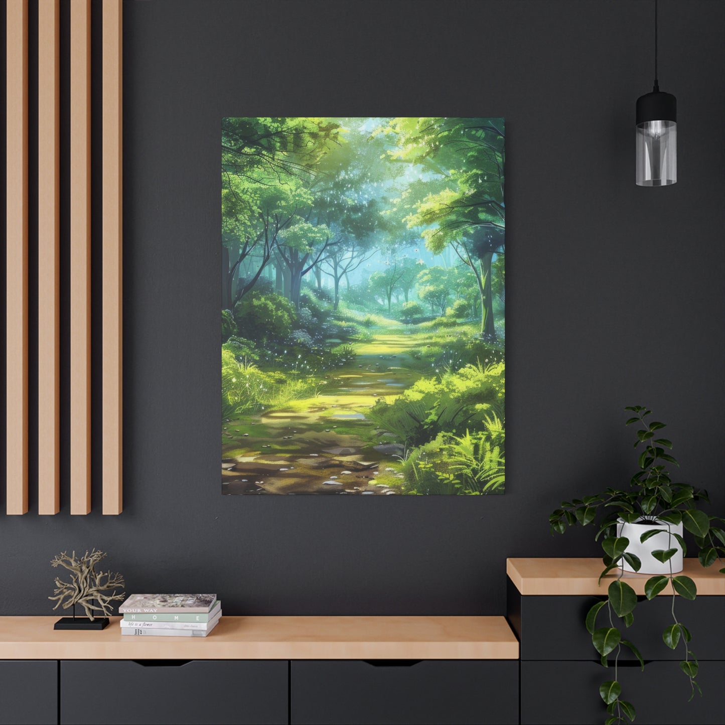 Serene Forest Canvas Print, Nature Wall Art, Home Decor, Gift for Nature Lovers, Eco-Friendly Artwork, Meditation Decoration