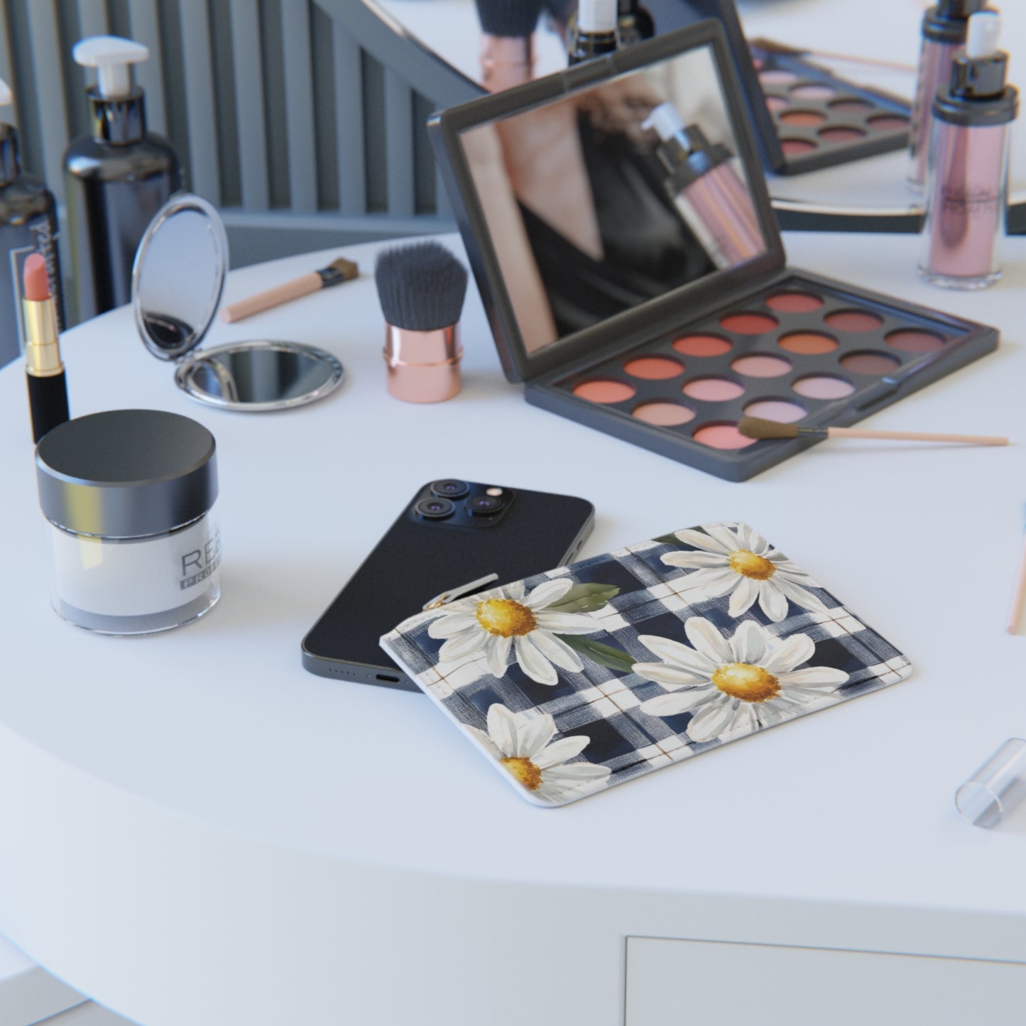 Chic Daisy Print Mini Clutch Bag | Elegant Pouch for Events, Gift for Her, Spring Accessory, Makeup Organizer, Floral Wallet