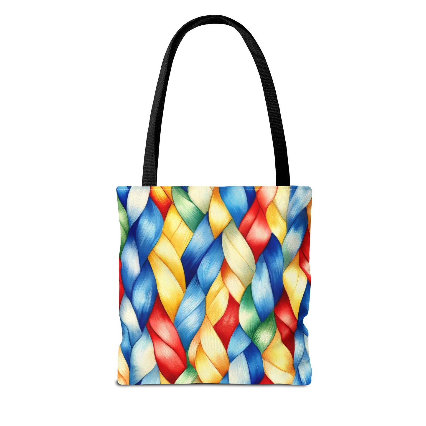 Colorful Woven Tote Bag - Vibrant Art Print, Eco-Friendly Carry-All, Shopping Bag, Beach Bag, Gift for Friends