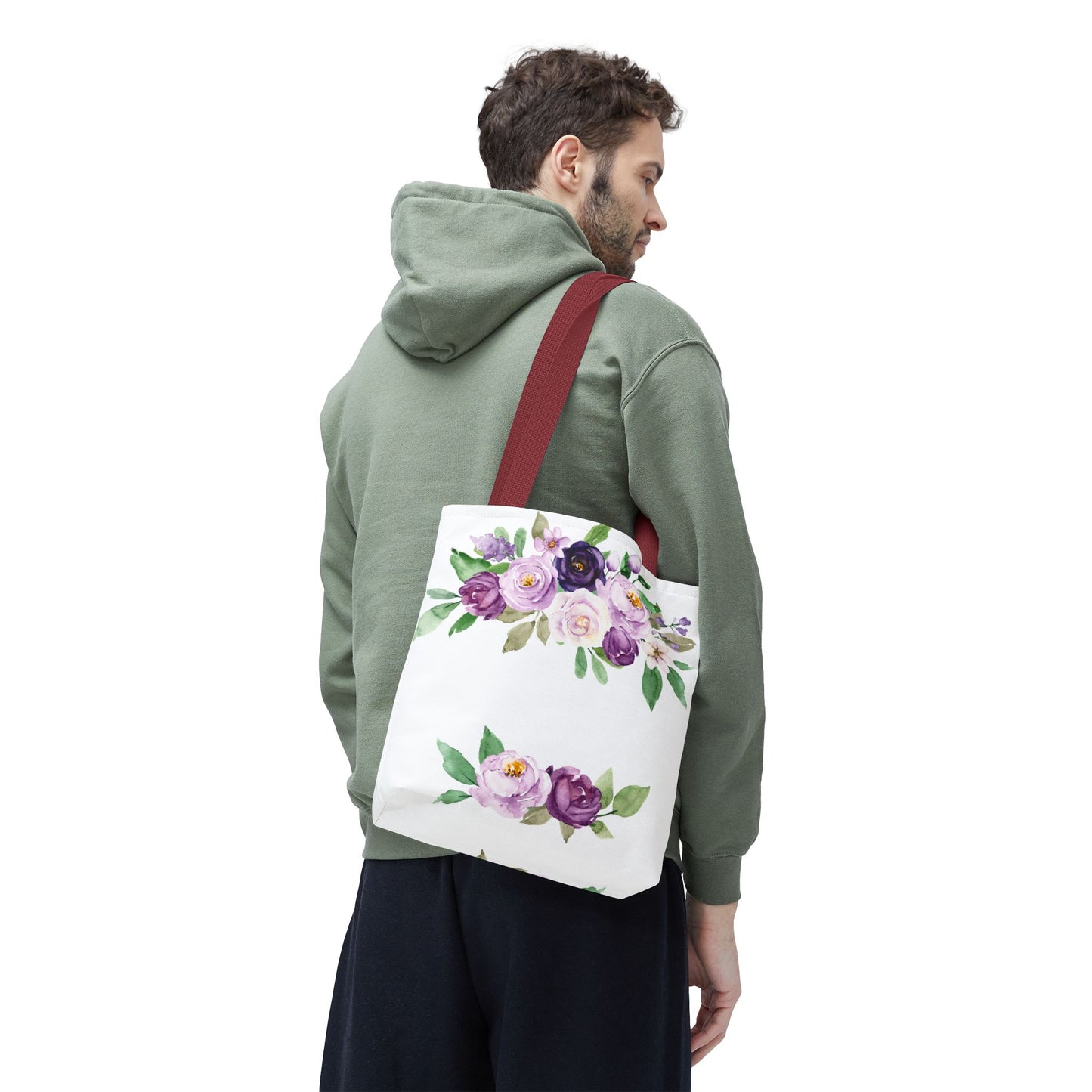 Floral Tote Bag, Stylish Market Bag, Spring Gift, Eco-Friendly Shopping Bag, Flower Print, Birthday Present, Lightweight Carryall