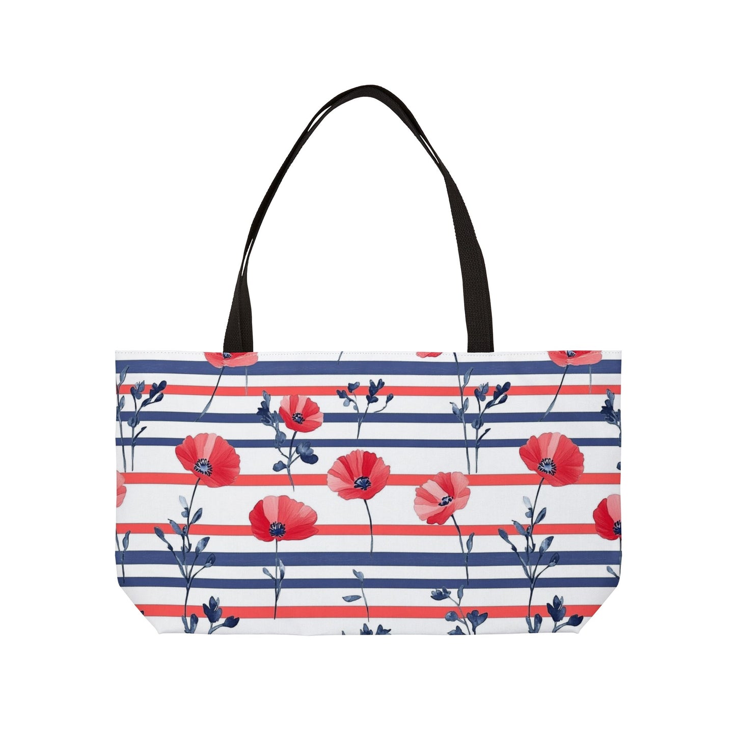Floral Striped Weekender Tote Bag for Weekend Getaways, Travel Bag, Beach Bag, Stylish Tote, Summer Essentials