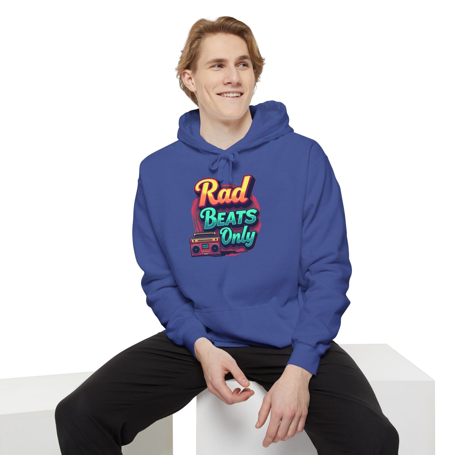 Rad Beats Unisex Hoodie, Music Lover Gift, Fun Retro Apparel, Unique Streetwear, Perfect for Casual Outfits