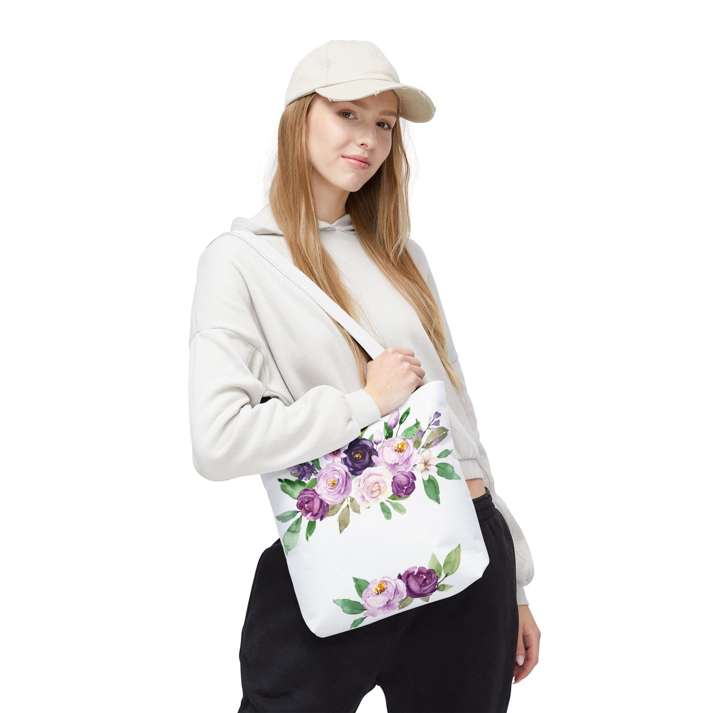 Floral Tote Bag, Stylish Market Bag, Spring Gift, Eco-Friendly Shopping Bag, Flower Print, Birthday Present, Lightweight Carryall