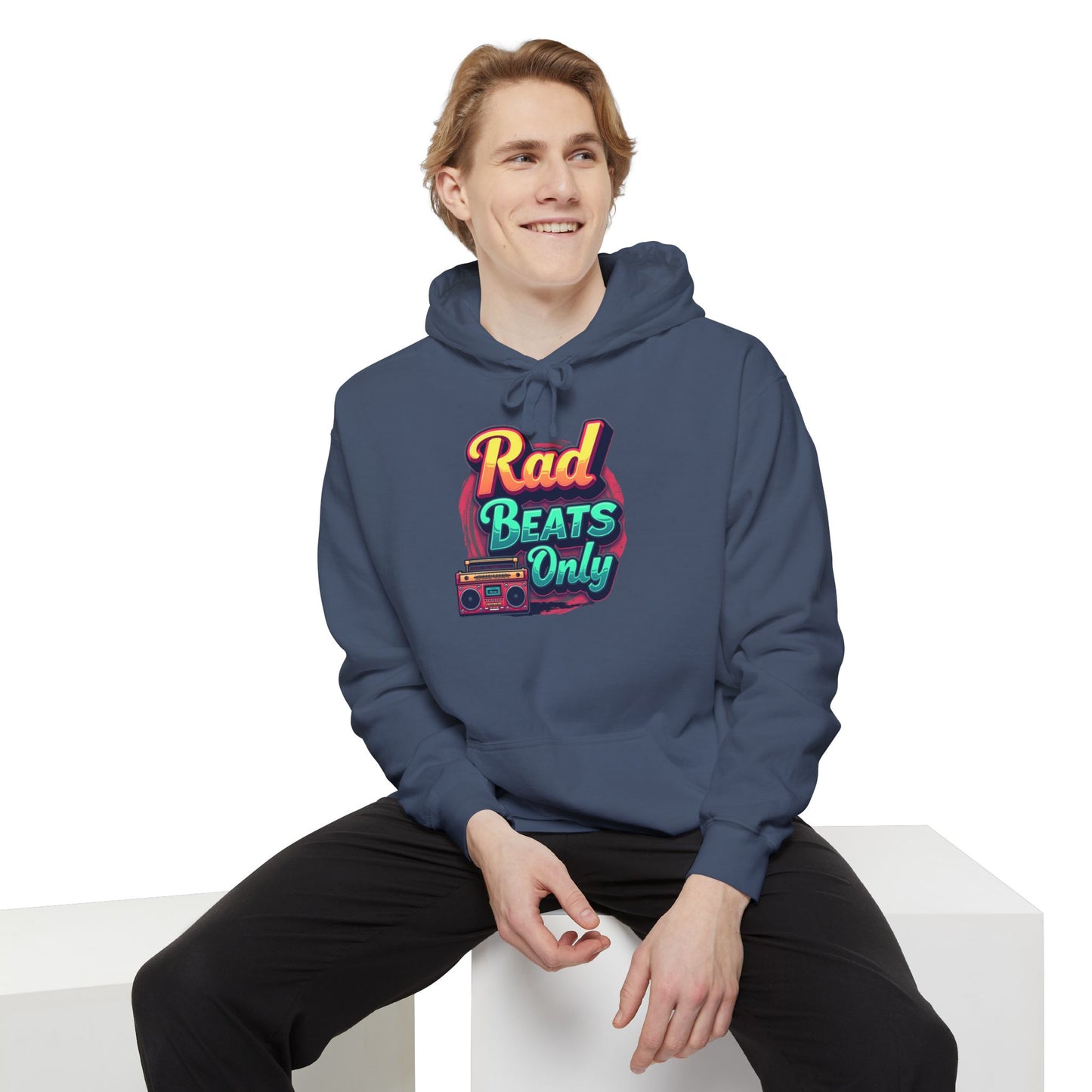 Rad Beats Unisex Hoodie, Music Lover Gift, Fun Retro Apparel, Unique Streetwear, Perfect for Casual Outfits