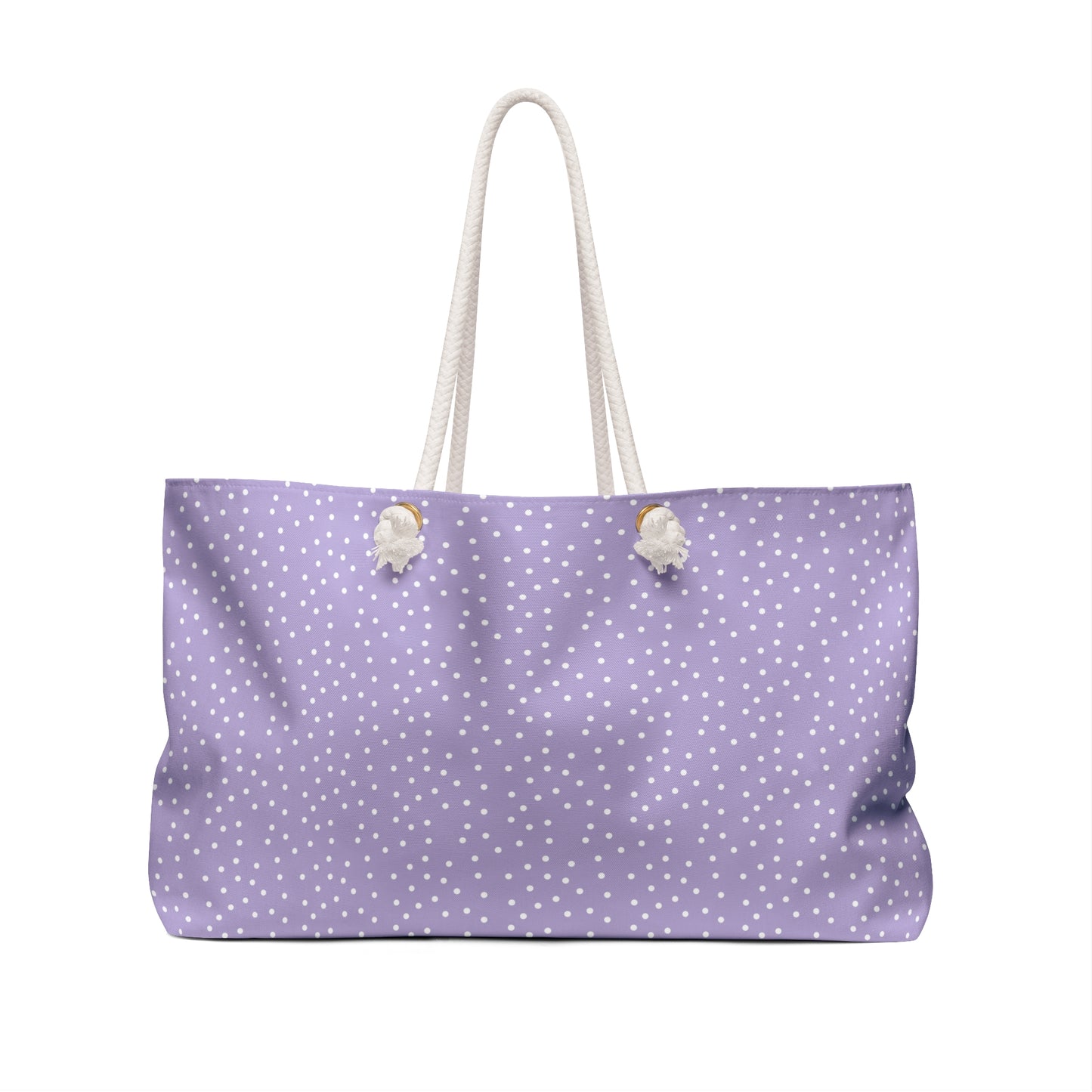 Chic Purple Polka Dot Weekender Bag, Stylish Travel Tote, Beach Bag, Gym Bag, Overnight Bag, Gift for Her