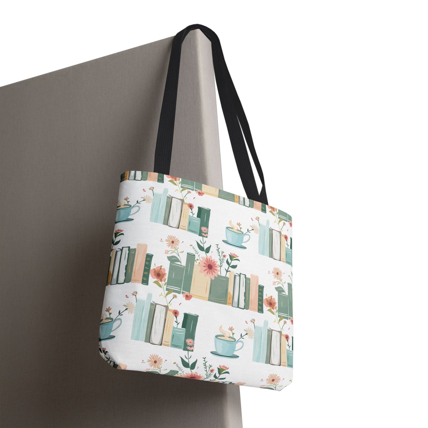 Book Lovers Floral Tote Bag, Eco-Friendly Shopping Bag, Library Tote, Gift for Readers, Canvas Handbag, Botanical Design